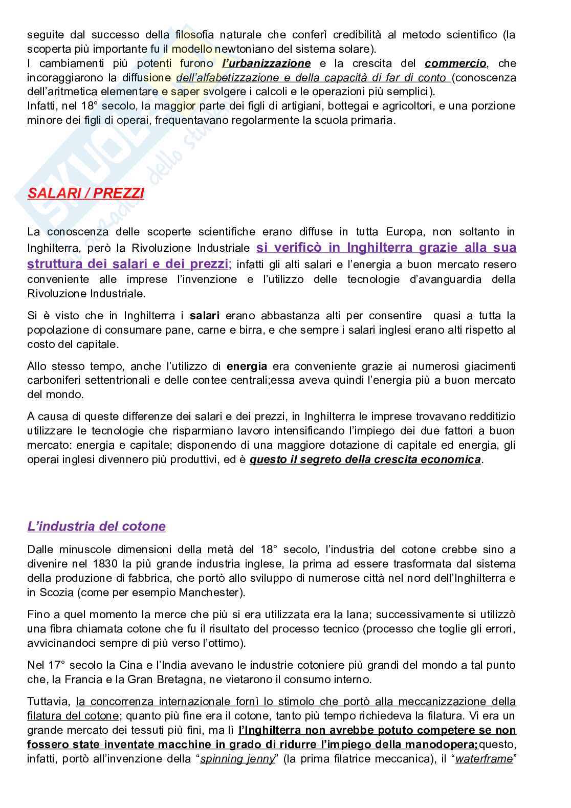 Riassunto esame Storia economica, Prof. Cappelli Gabriele, libro consigliato Storia economica globale, Allen Pag. 11