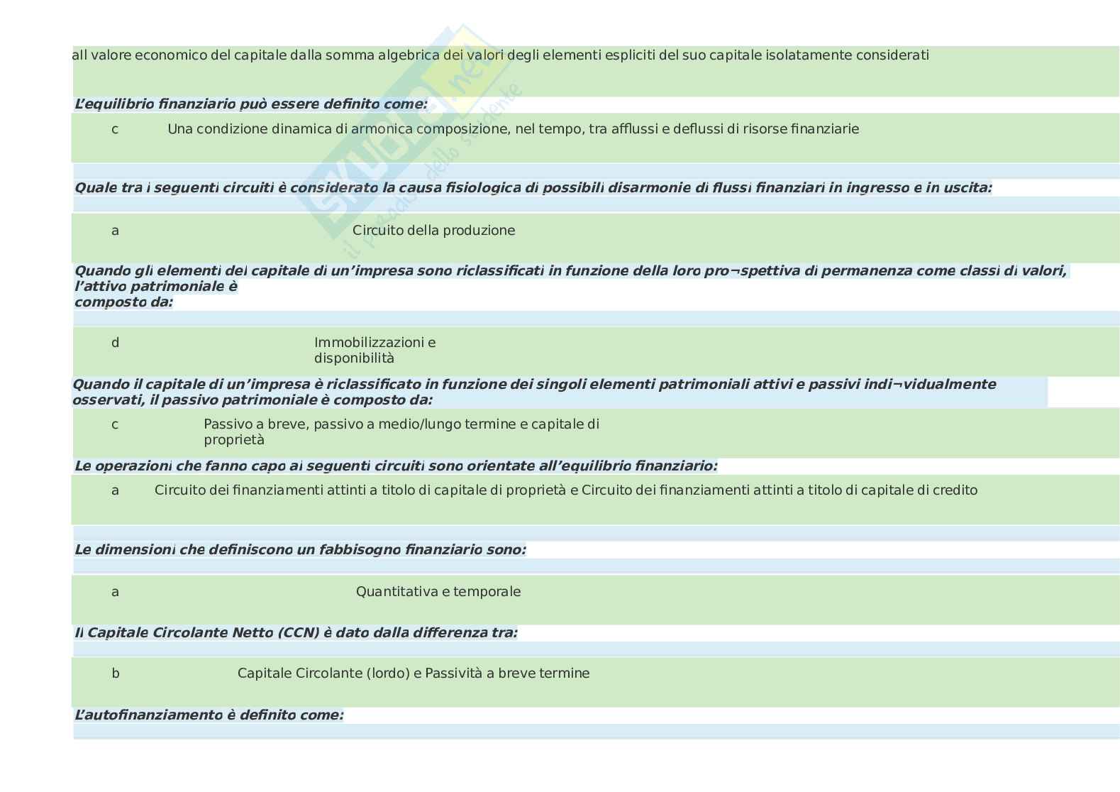 Paniere Economia aziendale, Prove d'esame di Economia aziendale Pag. 36