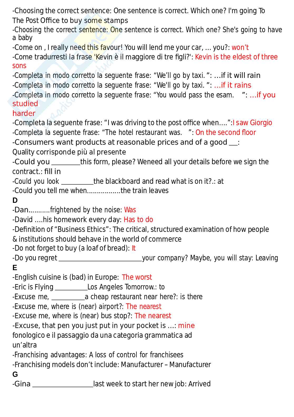Paniere Lingua inglese, aggiornato e completo. In ordine Pag. 6