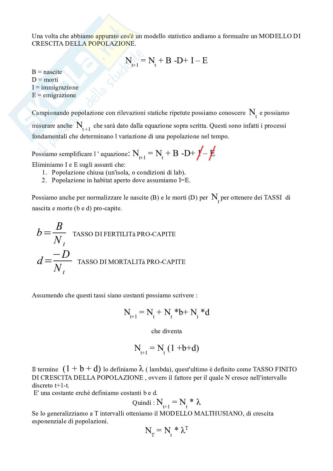 Ecologia con laboratorio - Dinamica di popolazione Pag. 6