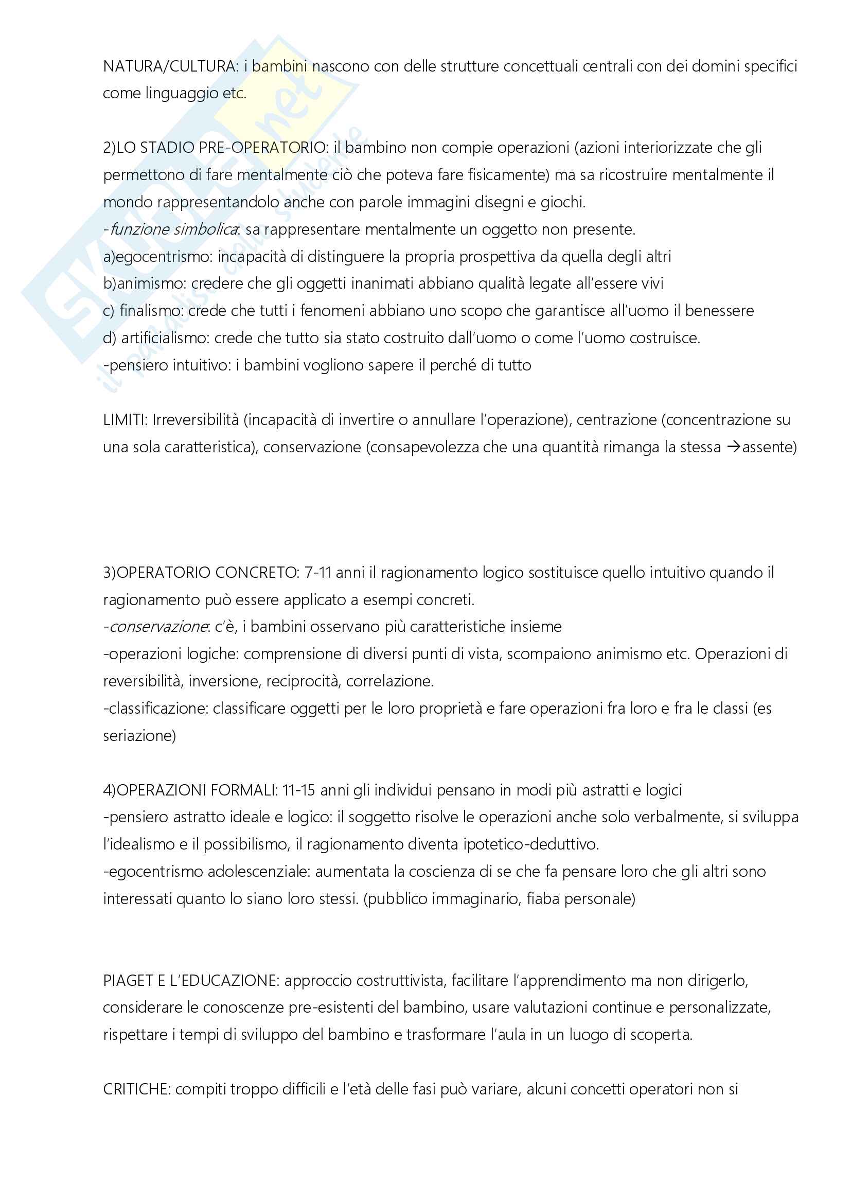 Riassunto esame Psicologia dello Sviluppo, prof. Cassibba, libro consigliato Psicologia dello Sviluppo, Santrock Pag. 2
