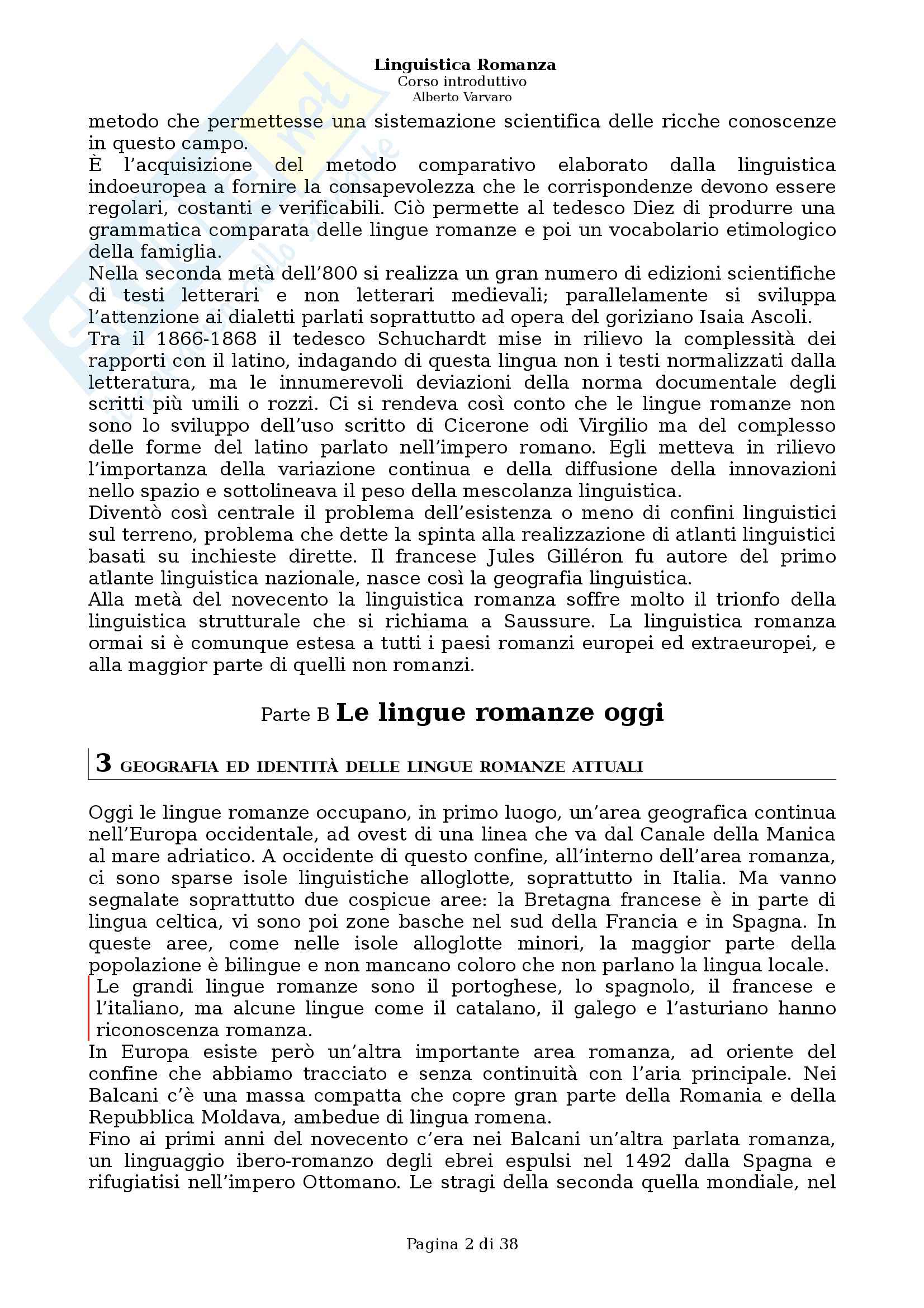 Riassunto esame Filologia e linguistica romanza, Linguistica romanza: Corso introduttivo, A. Varvaro, prof. Asperti Pag. 2