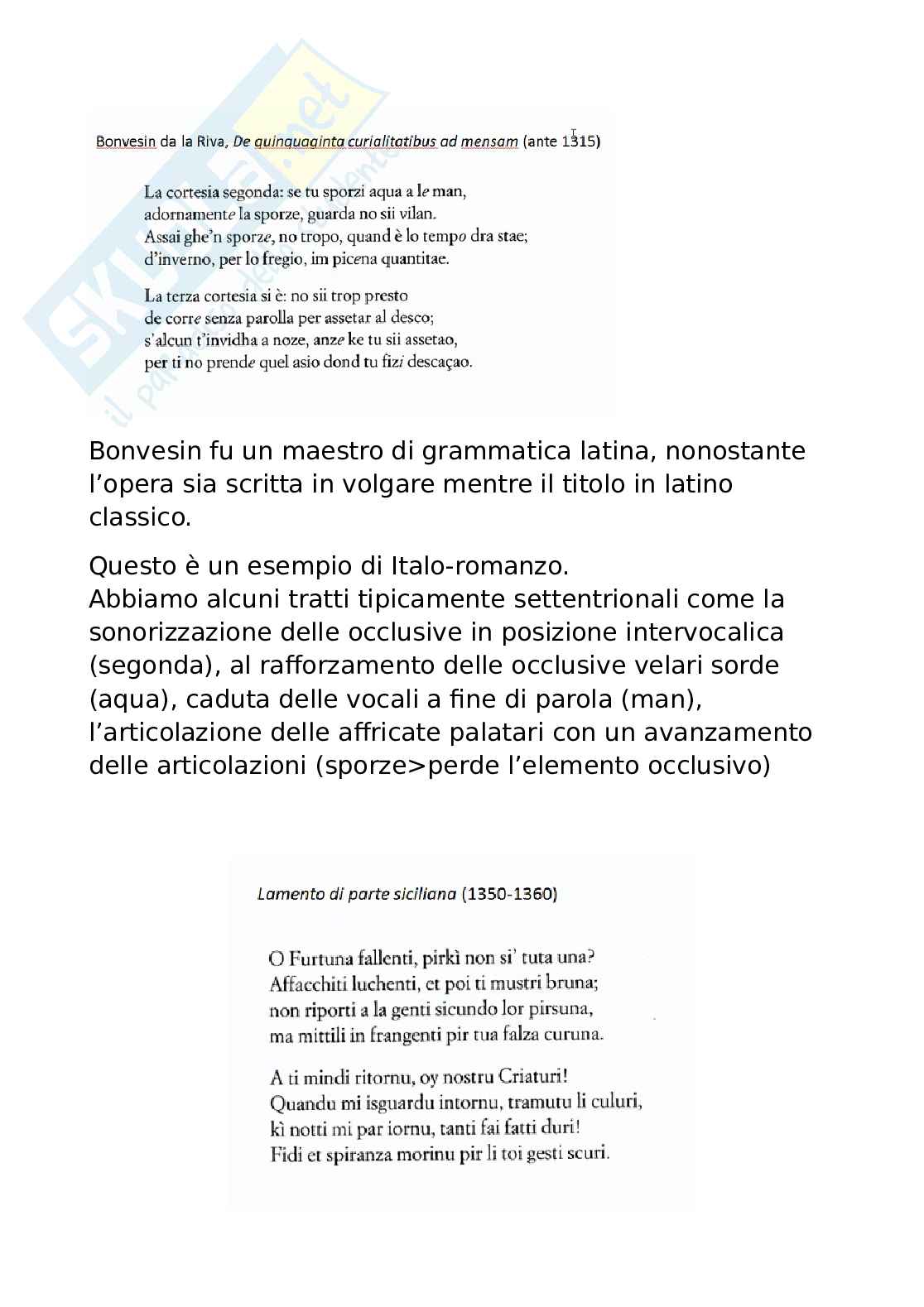 Riassunto esame Linguistica italiana, Prof. Cacia Daniela, libro consigliato Manuale di linguistica italiana, Serianni e Antonelli Pag. 46