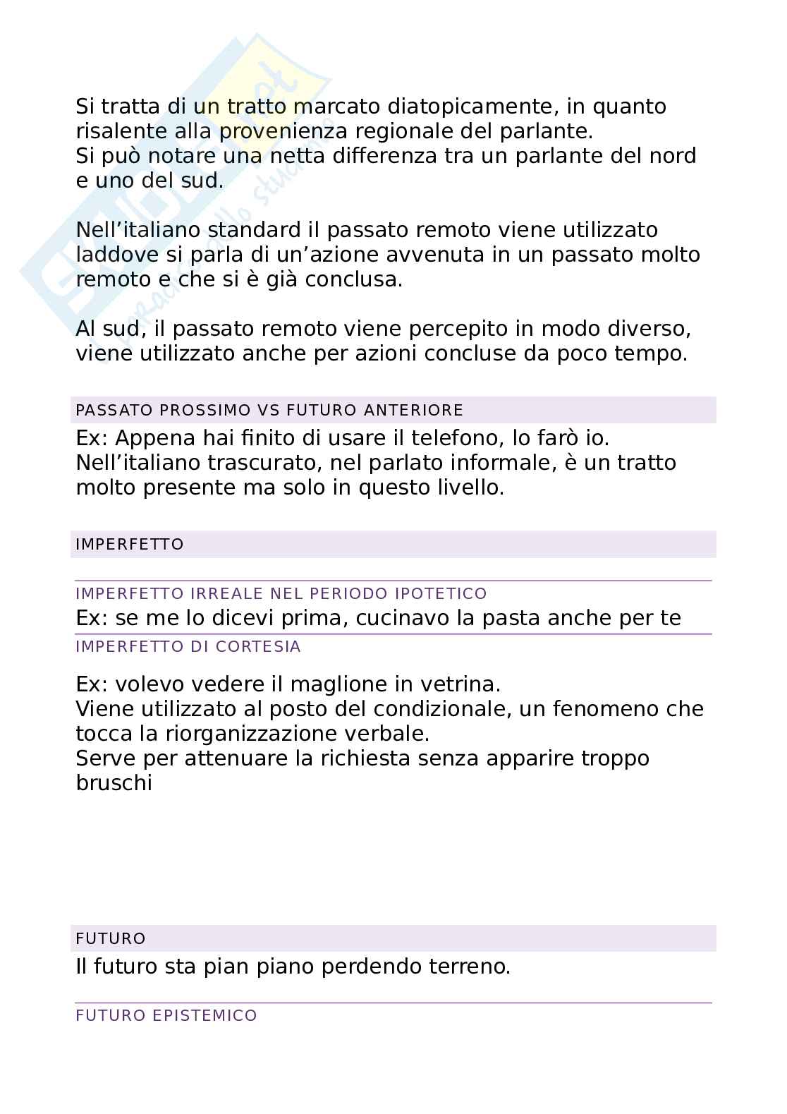 Riassunto esame Linguistica italiana, Prof. Cacia Daniela, libro consigliato Manuale di linguistica italiana, Serianni e Antonelli Pag. 56