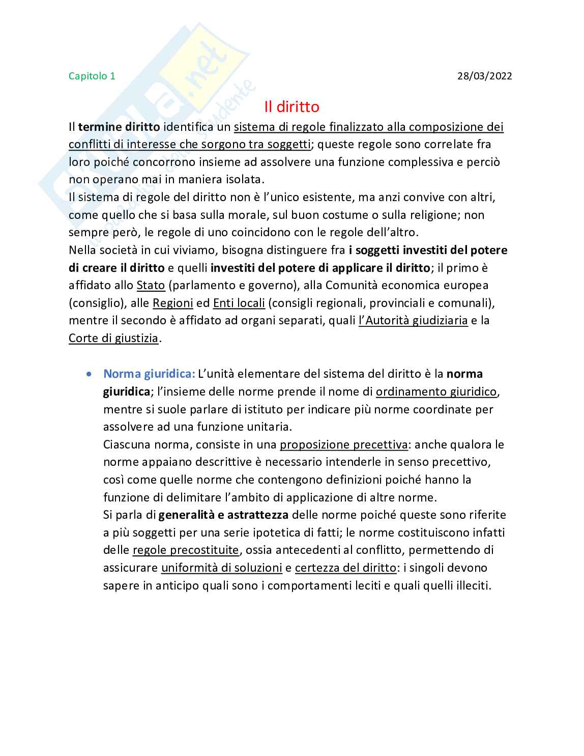 Diritto privato Pag. 1