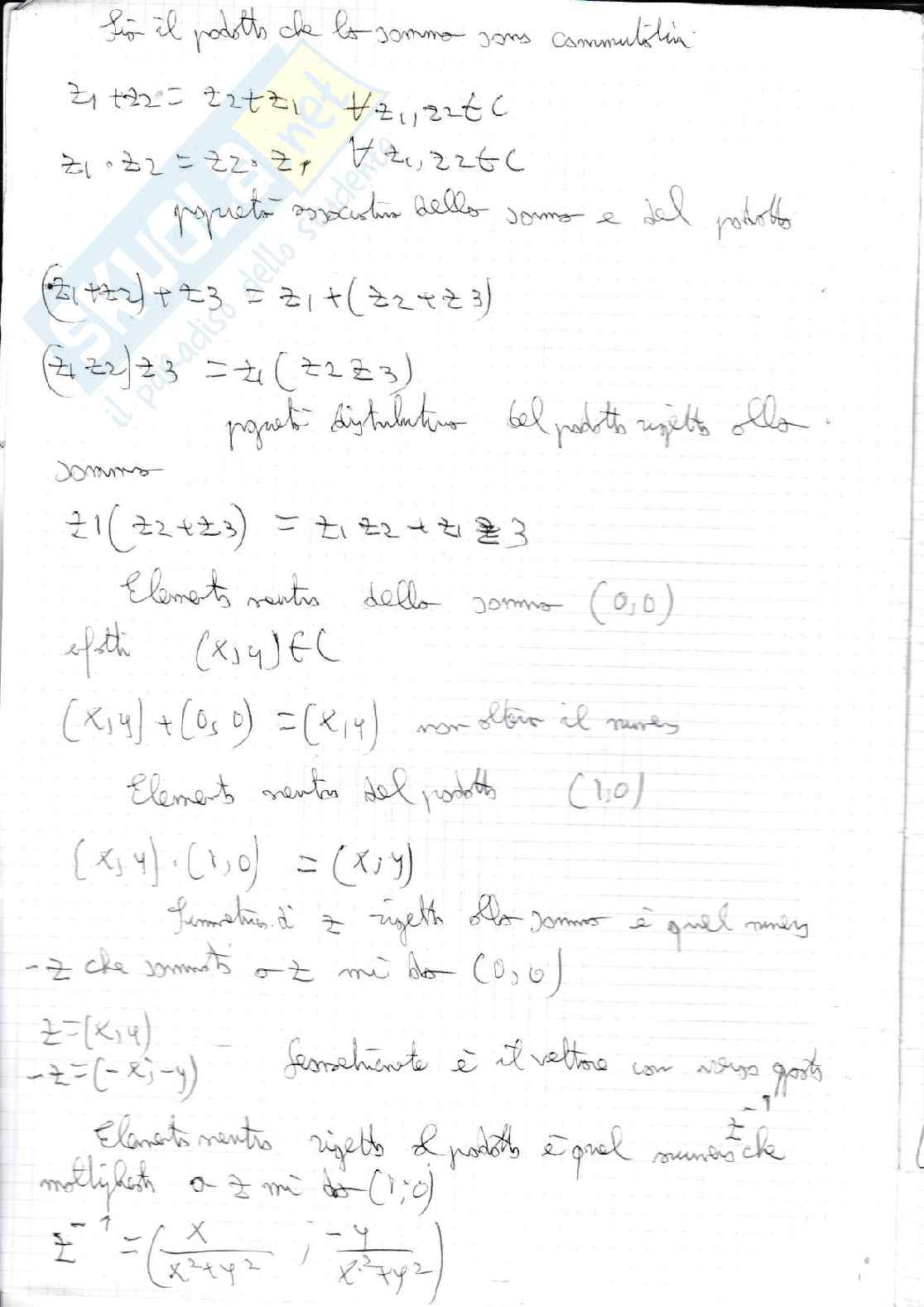Titolo: Metodi matematici appunti del corso - Quaderno 1 Pag. 2