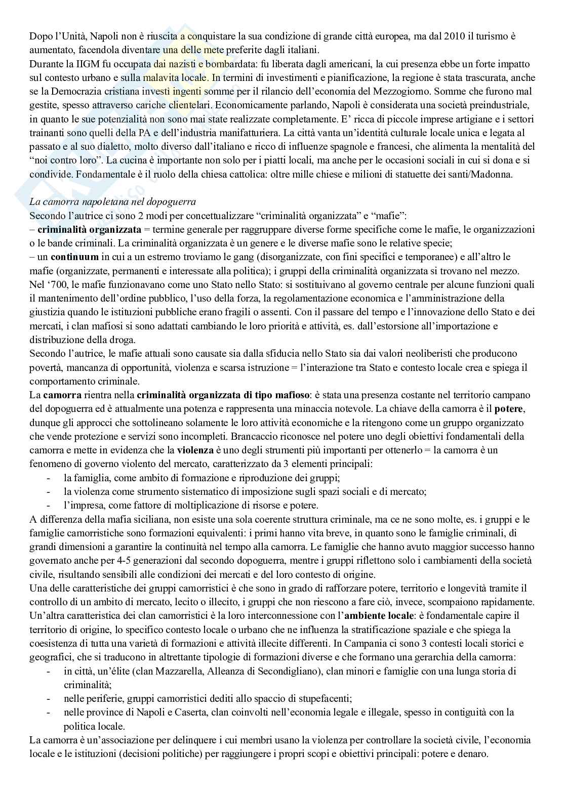 Riassunto esame Processi di regolazione e reti criminali, Prof. Sciarrone Rocco, libro consigliato Donne di camorra. Il volto nascosto del potere criminale, Allum Pag. 2