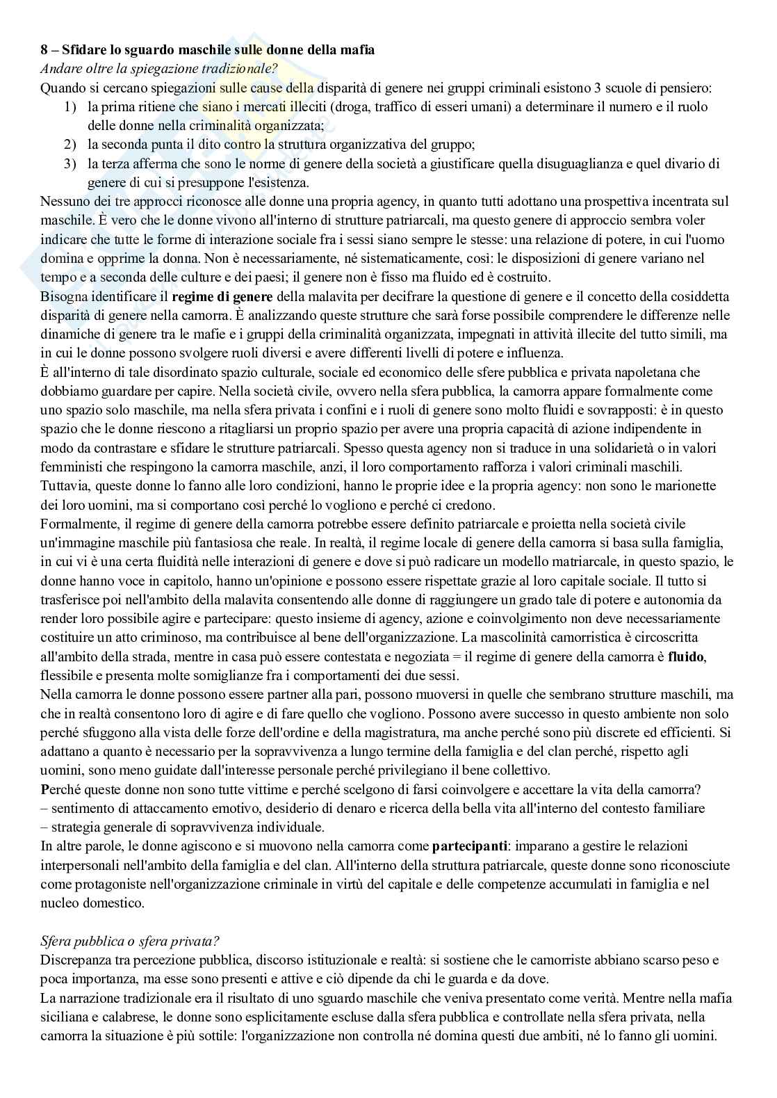 Riassunto esame Processi di regolazione e reti criminali, Prof. Sciarrone Rocco, libro consigliato Donne di camorra. Il volto nascosto del potere criminale, Allum Pag. 31