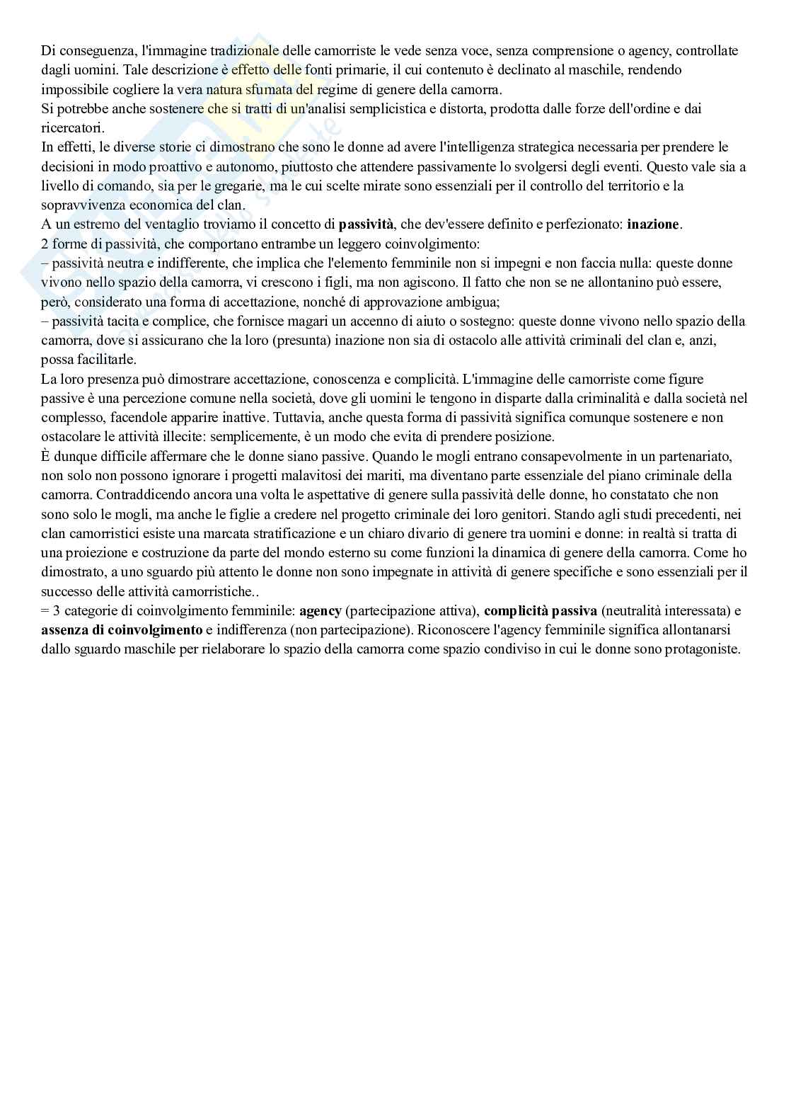 Riassunto esame Processi di regolazione e reti criminali, Prof. Sciarrone Rocco, libro consigliato Donne di camorra. Il volto nascosto del potere criminale, Allum Pag. 36