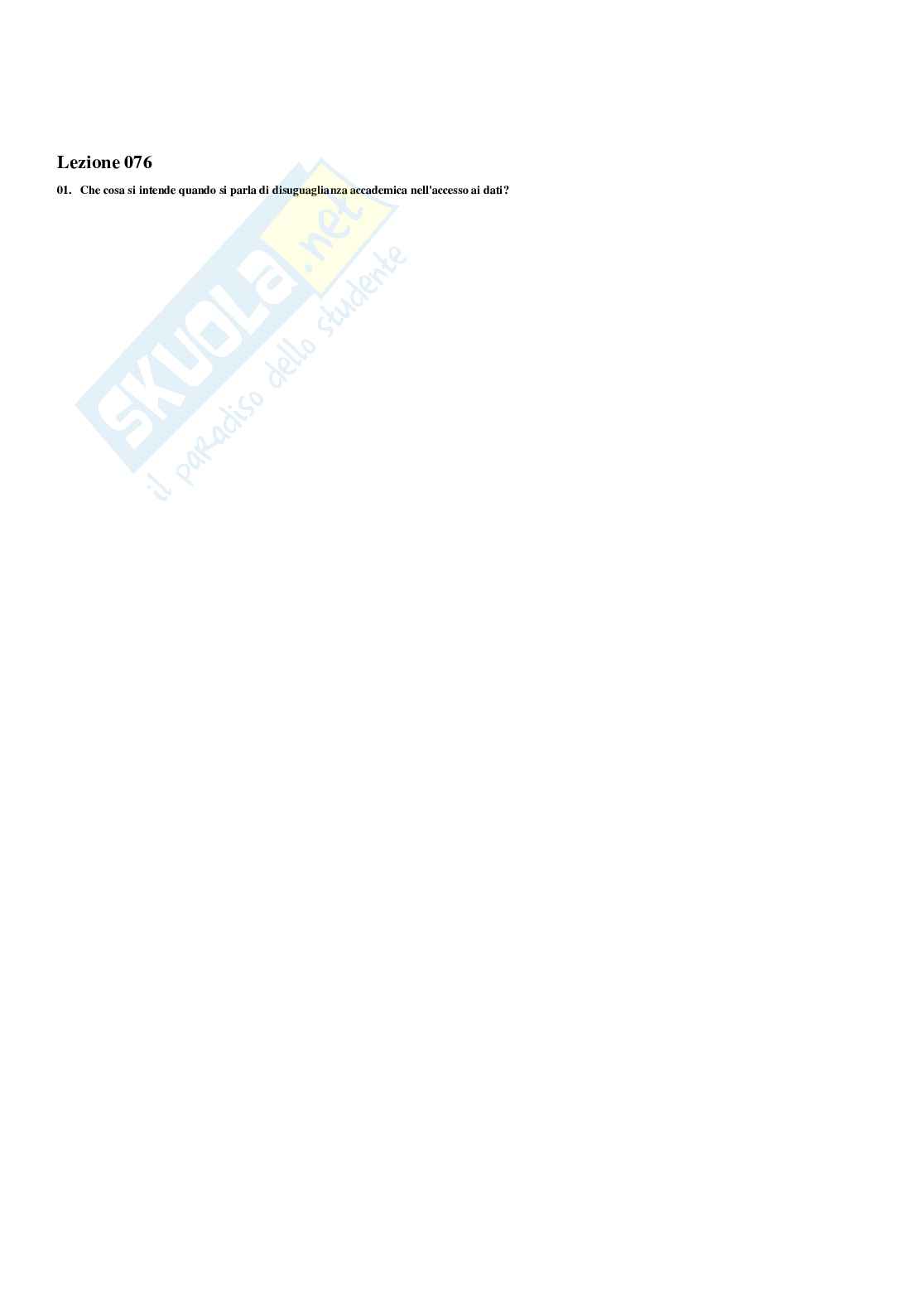 Paniere Metodologia della ricerca sociale - Risposte multiple - aggiornato (2026) Pag. 66