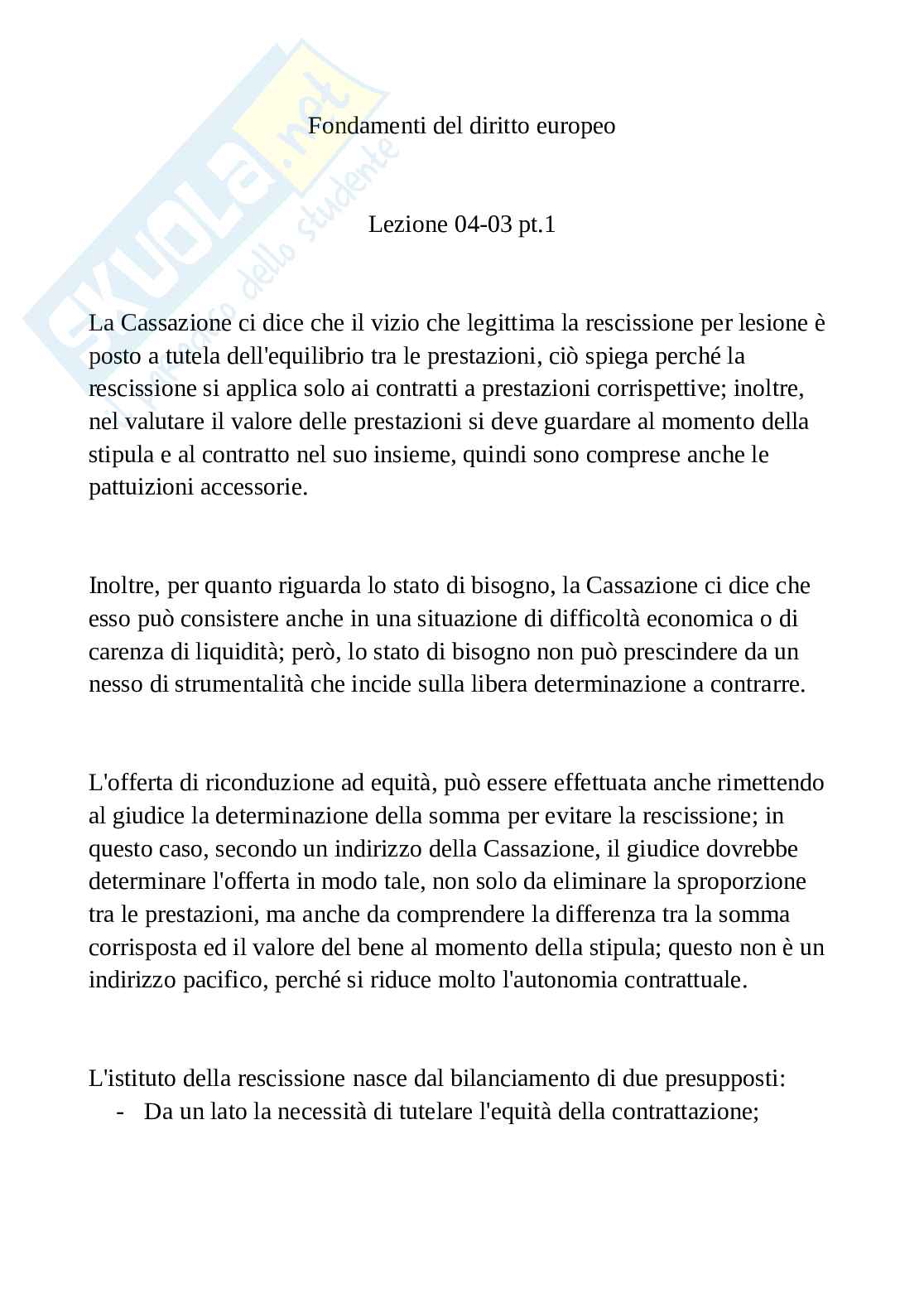 Fondamenti del diritto europeo - Appunti lezione 04-03 pt.1 Pag. 1