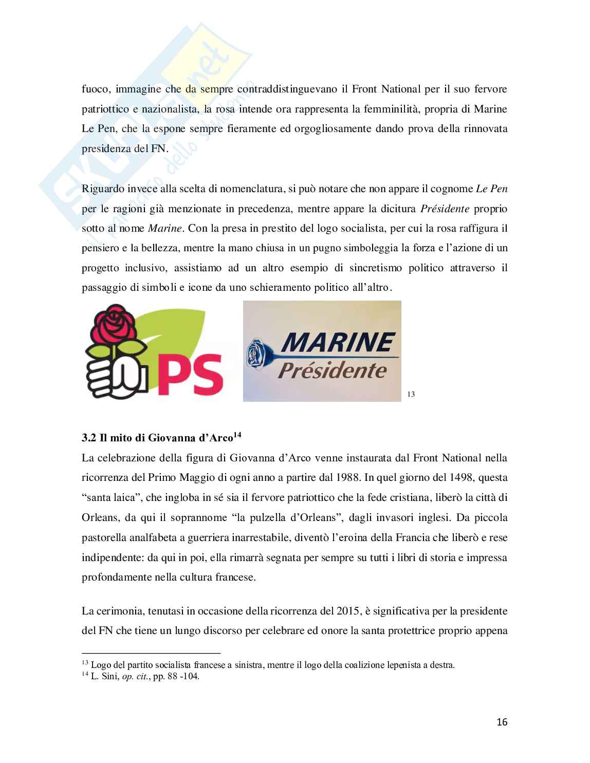 Comunicazione politica di Marine Le Pen Pag. 16