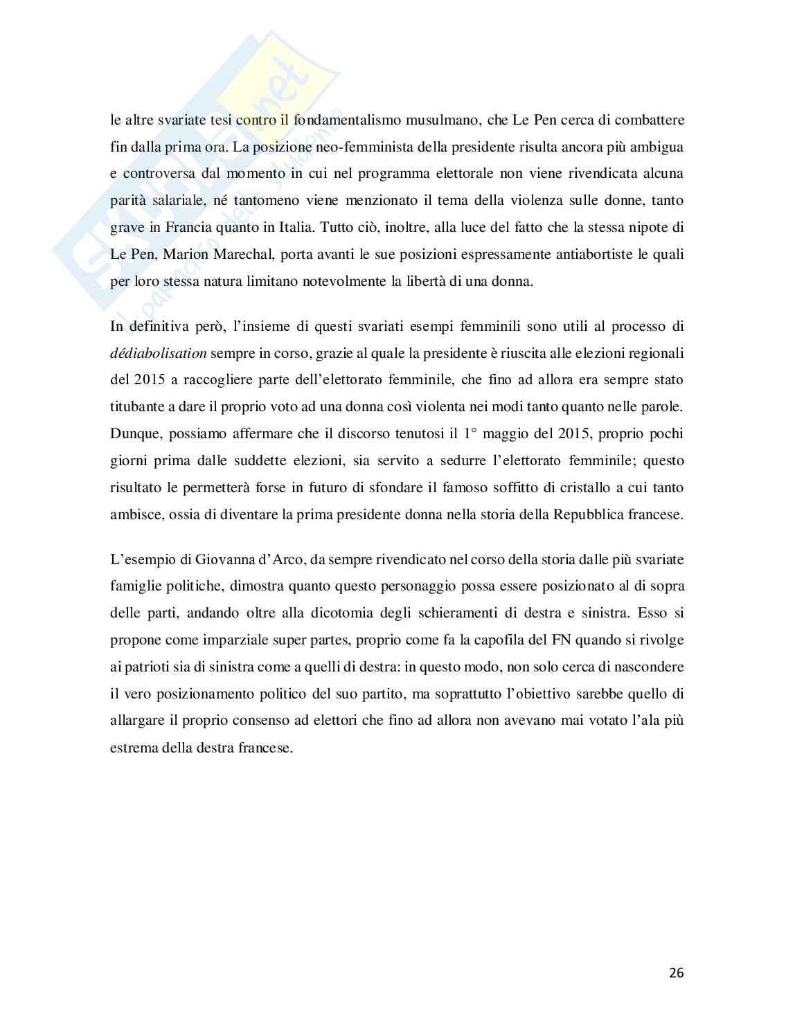 Comunicazione politica di Marine Le Pen Pag. 26