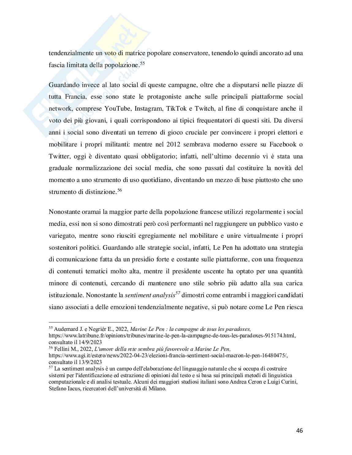 Comunicazione politica di Marine Le Pen Pag. 46