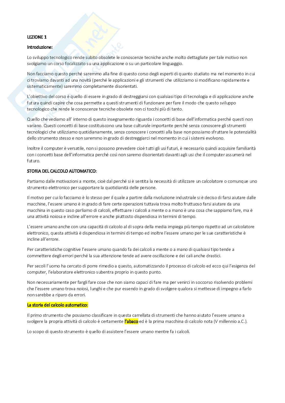 Appunti Corso di Informatica Pag. 1