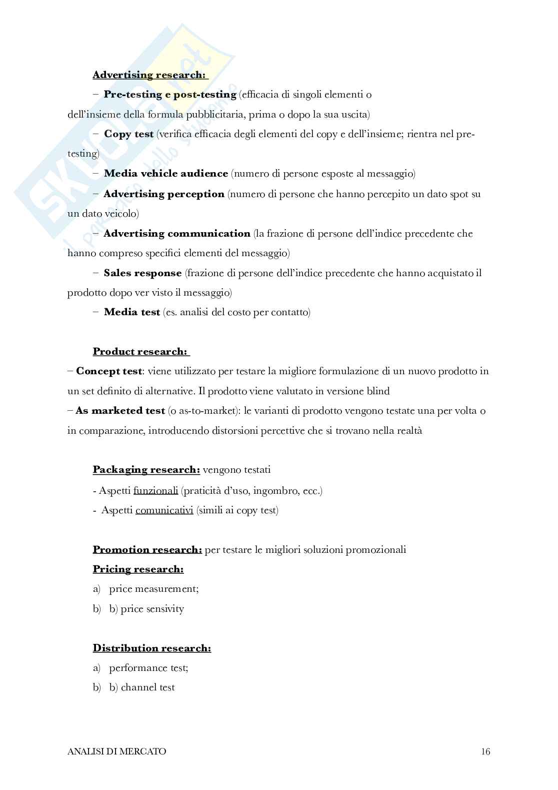 Analisi di mercato  Pag. 16