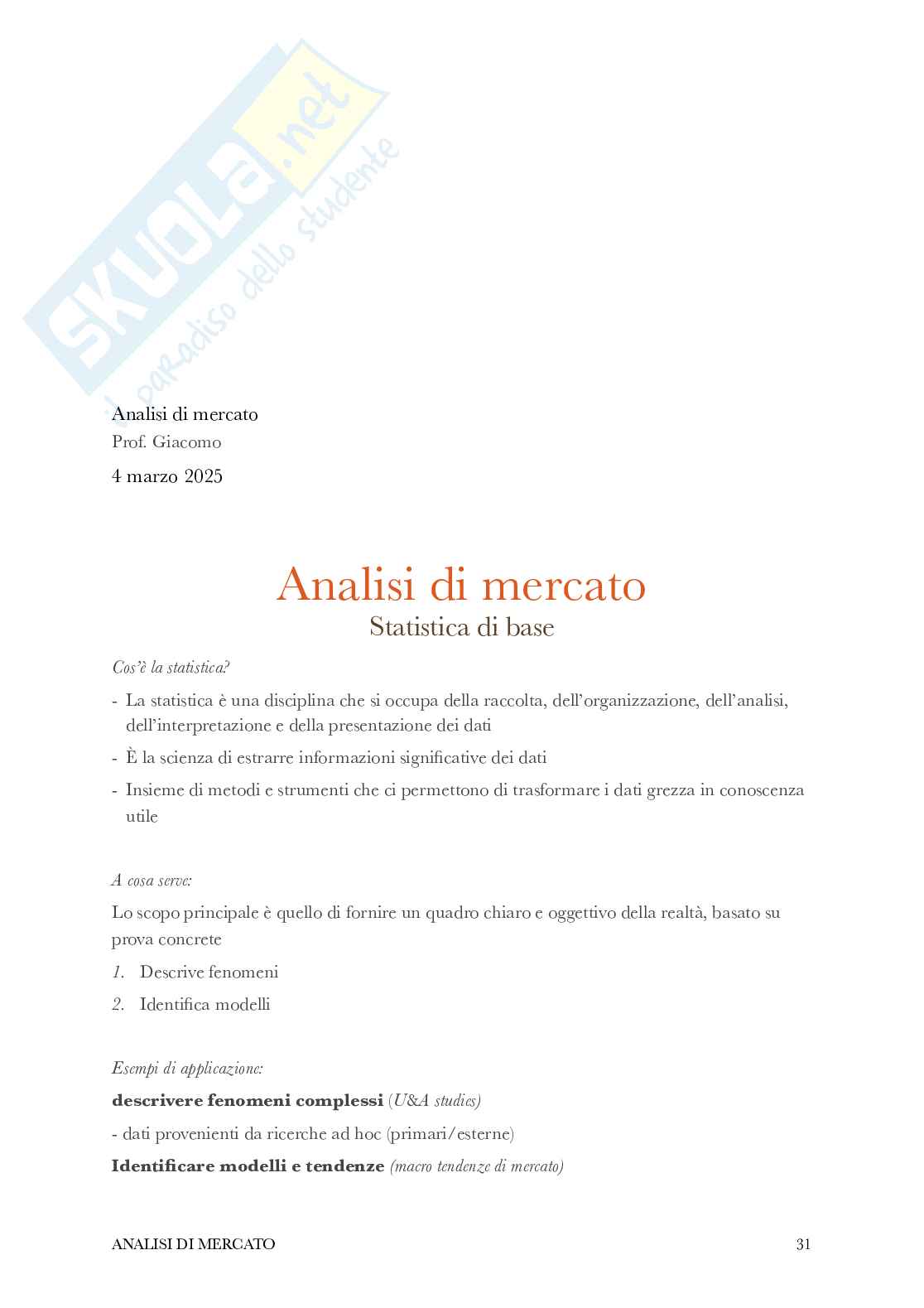 Analisi di mercato  Pag. 31
