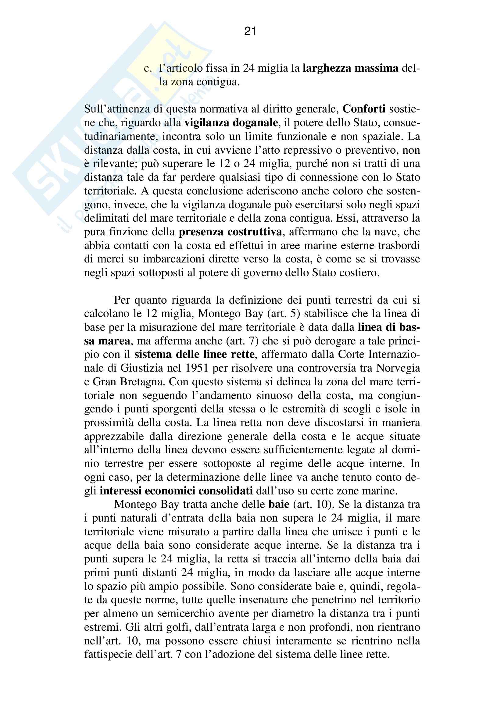 Riassunto esame Diritto Internazionale, prof. Baroncini, libro consigliato Diritto Internazionale, Conforti Pag. 21