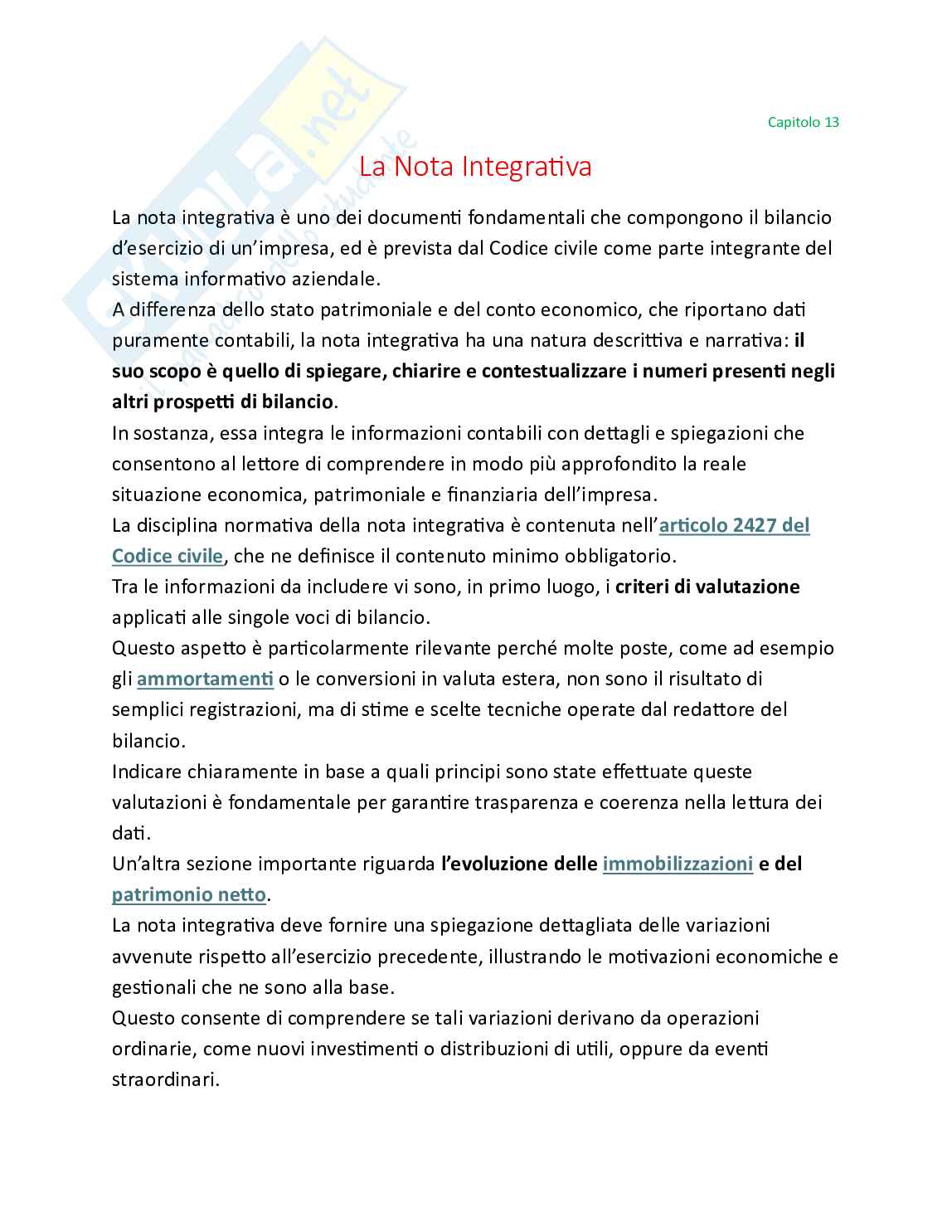 Bilancio e analisi economico-finanziaria - Teoria, parte 4 - Il rendiconto finanziario, la nota integrativa e la relazione sulla gestione Pag. 6