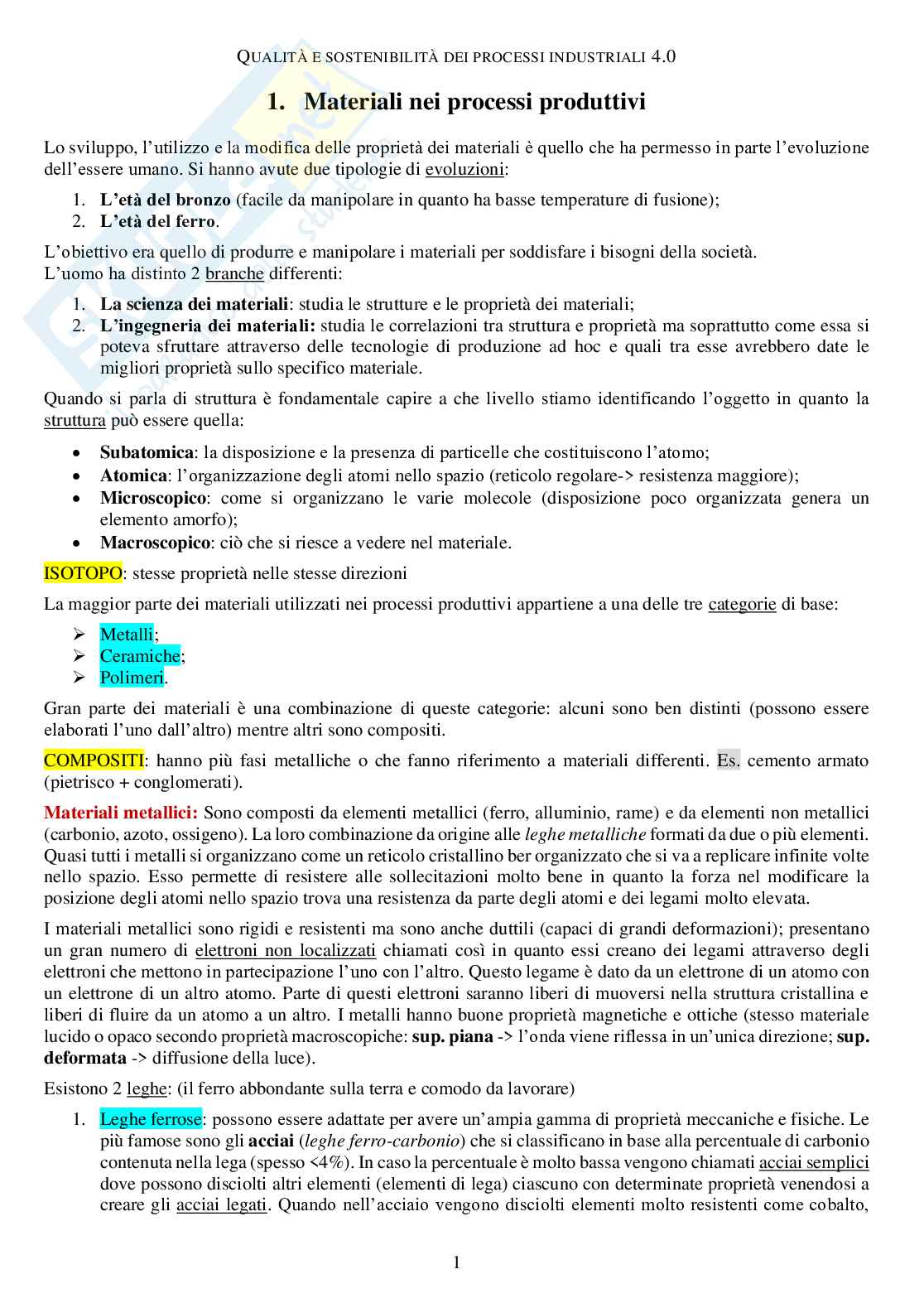Appunti di Qualità 4.0 pt.2 Pag. 1