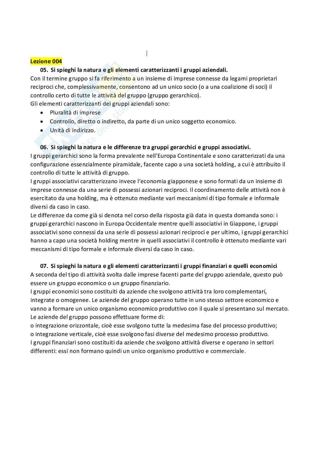 Paniere di economia aziendale - risposte aperte Pag. 6