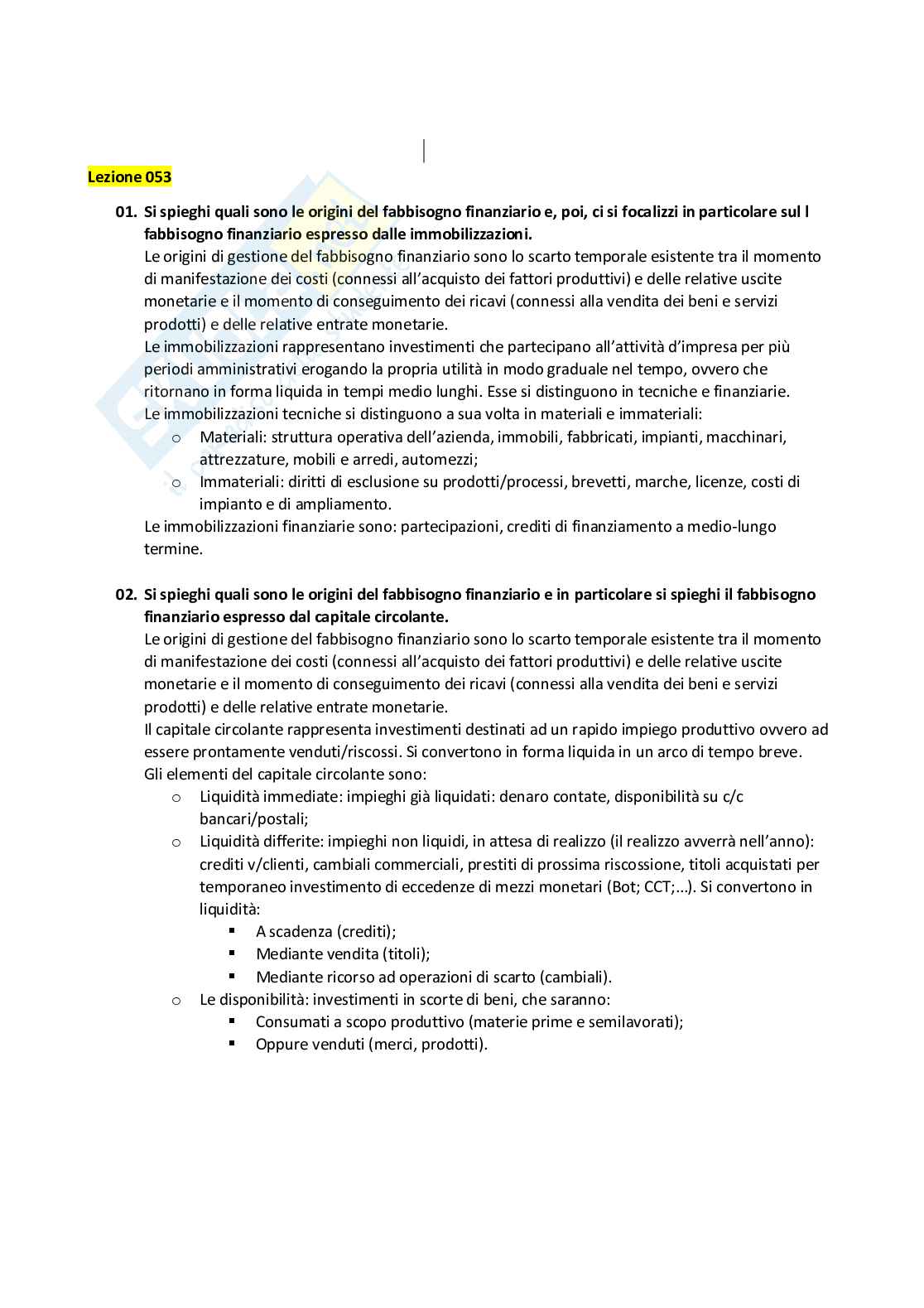 Paniere di economia aziendale - risposte aperte Pag. 61