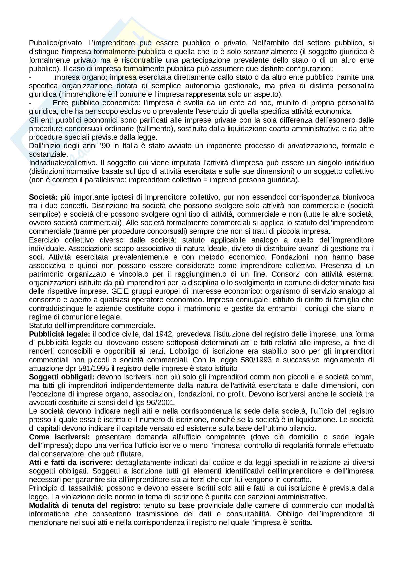 Riassunto esame Diritto Commerciale, prof. De Mari, libro consigliato Corso di Diritto Commerciale di Presti, Rescigno Pag. 6