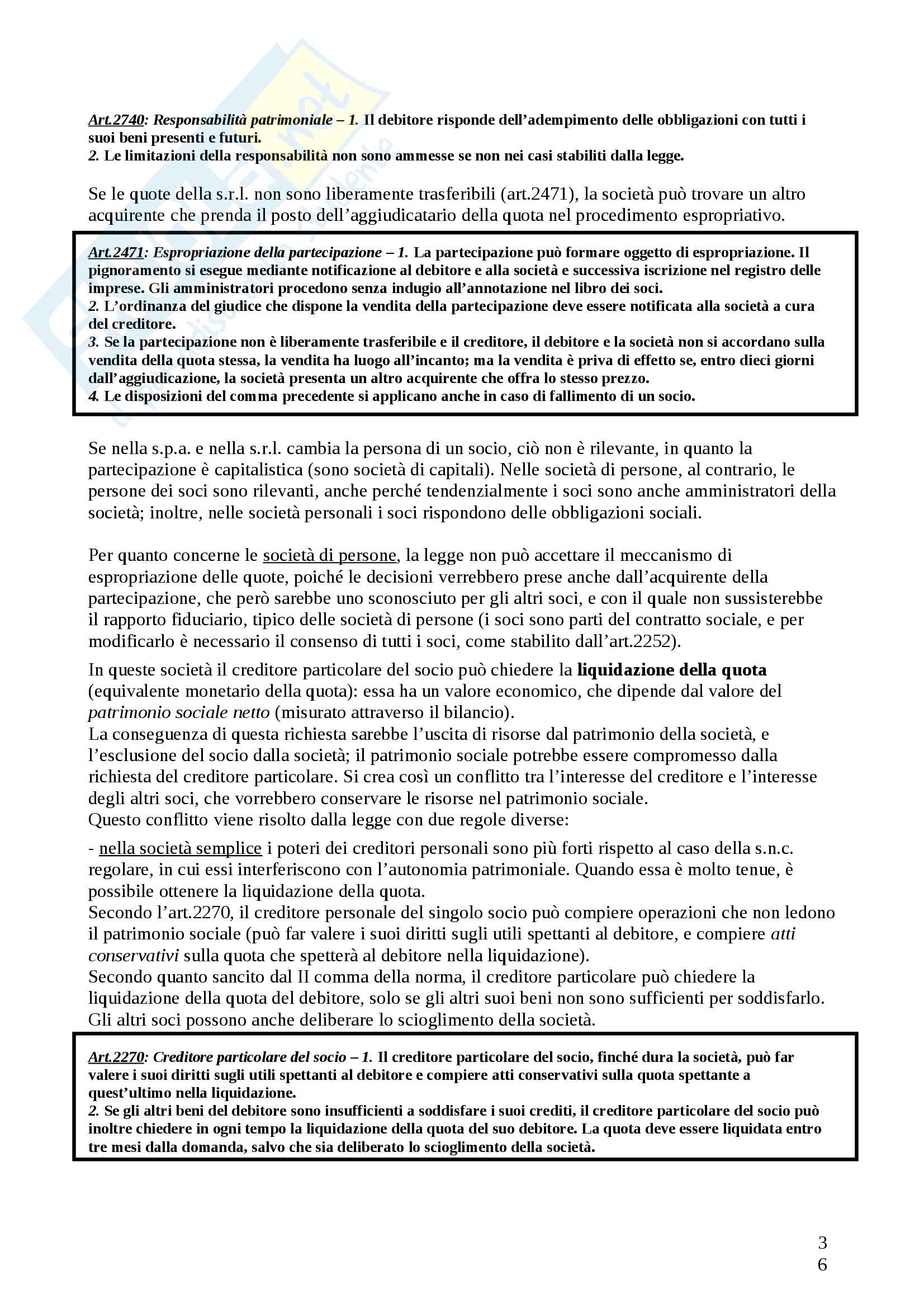 Riassunto esame diritto commerciale, Docente Santoni, Libro Manuale diritto commerciale, Campobasso Pag. 36