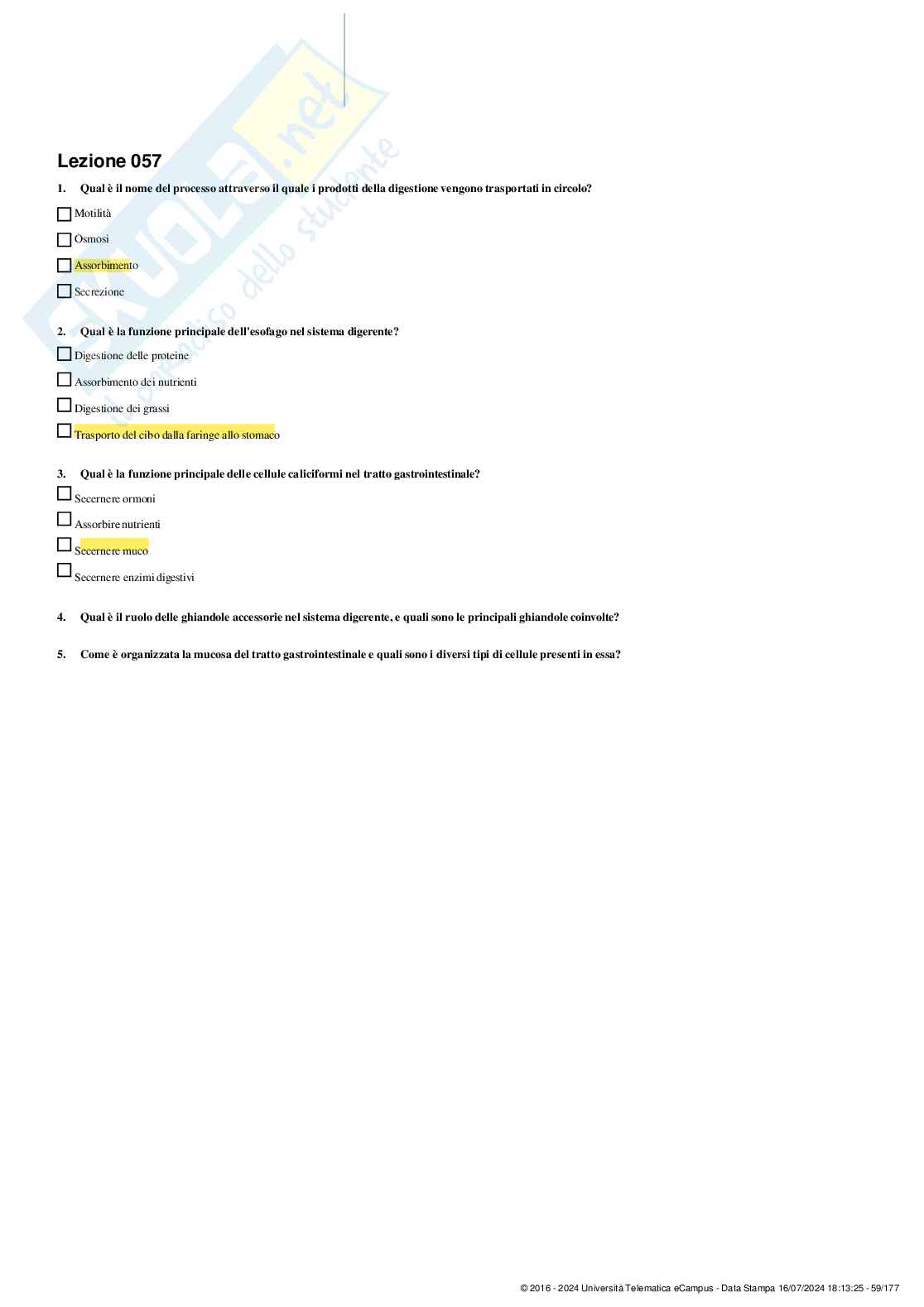 Paniere nuovo Fisiologia umana e dello sport 24/25  Pag. 56