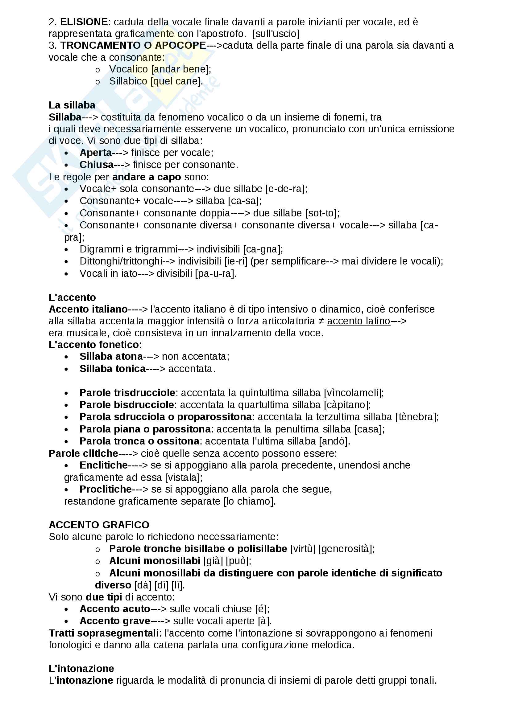 Riassunto esame linguistica italiana, prof. Dell'Anna, libro consigliato Elementi di linguistica italiana, Bonomi Pag. 16