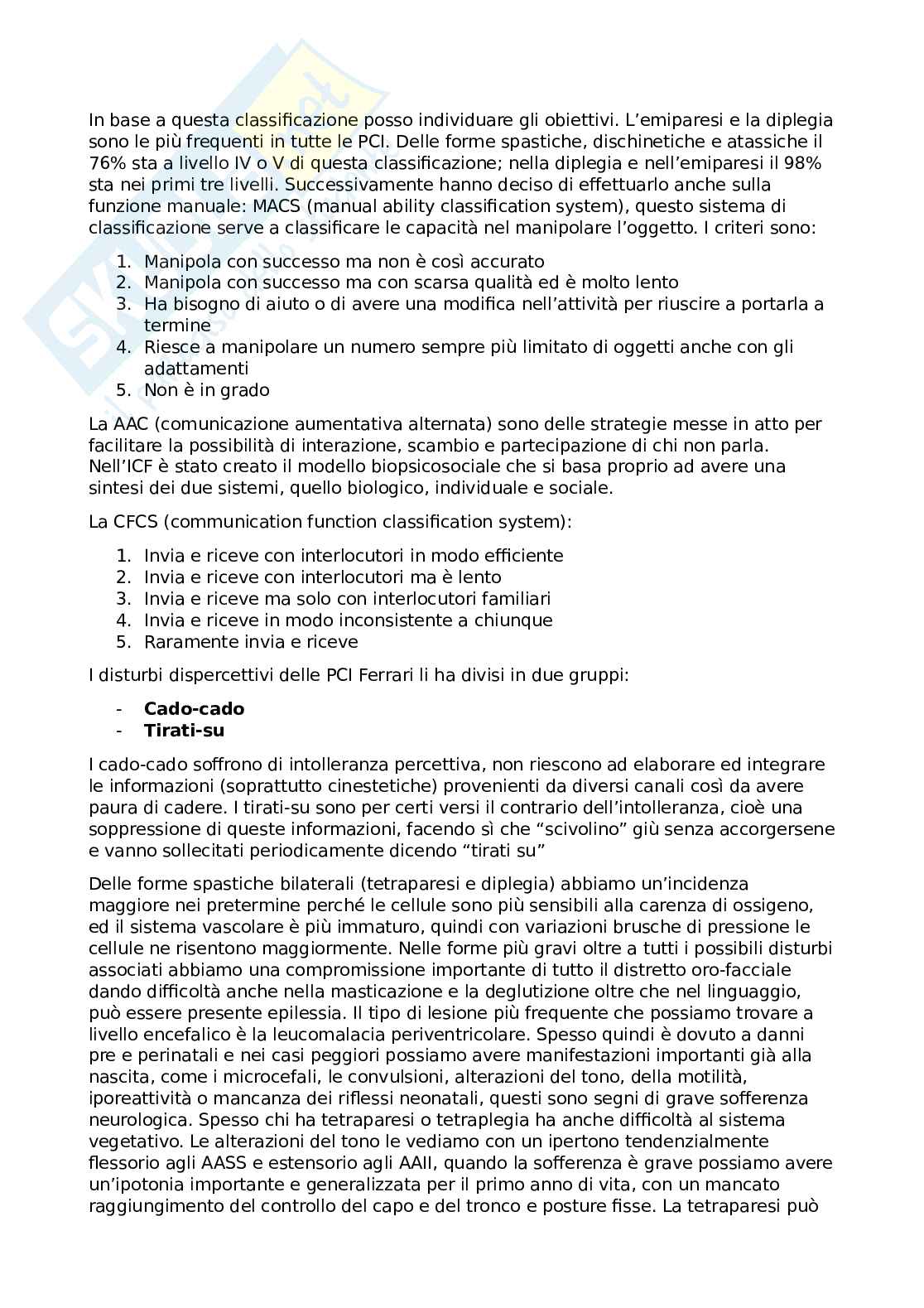 Paralisi Cerebrali Infantili, le scale di valutazione, ritardo motorio e ritardo psicomotorio Pag. 6