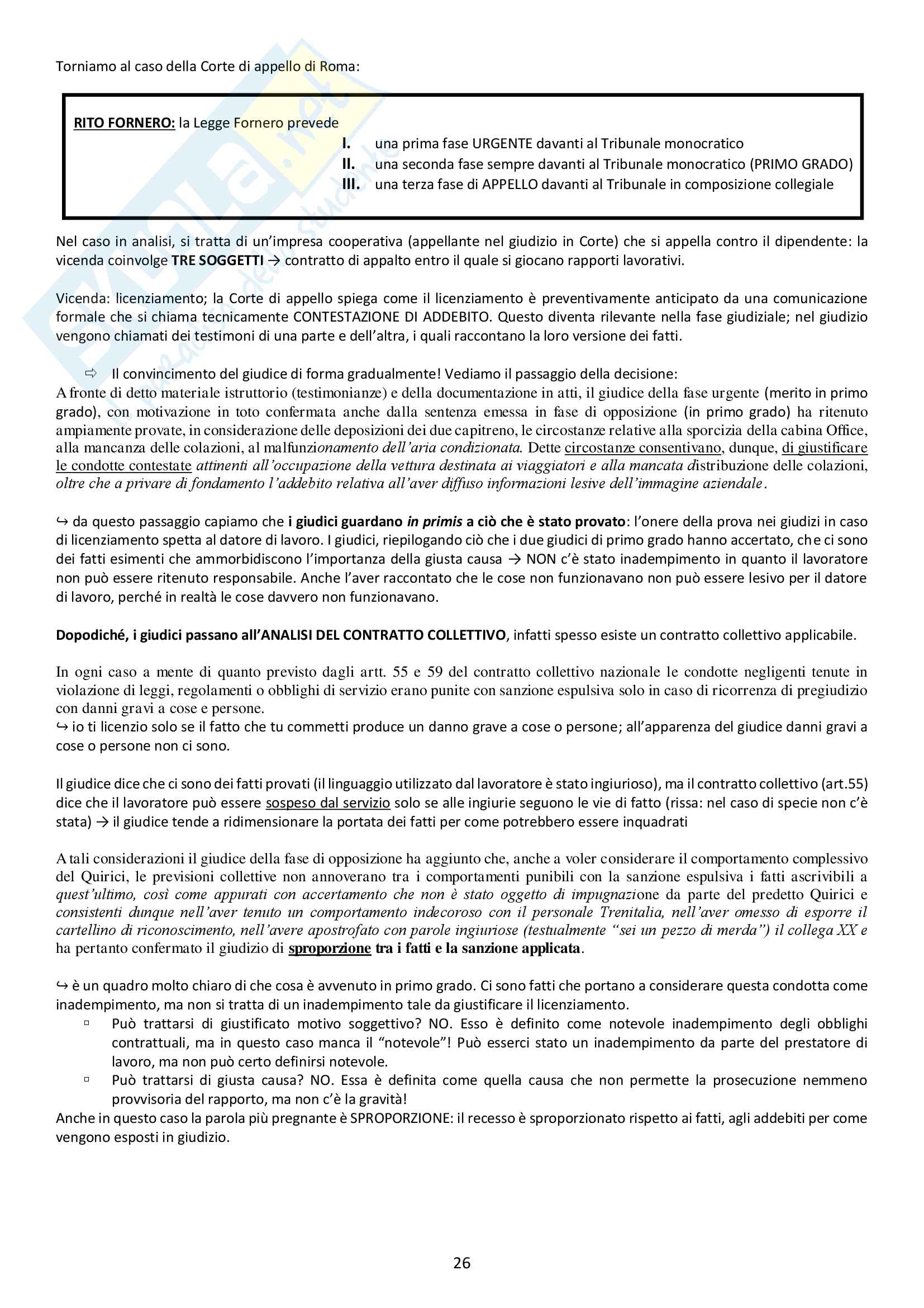 Diritto del lavoro: Licenziamento Pag. 26