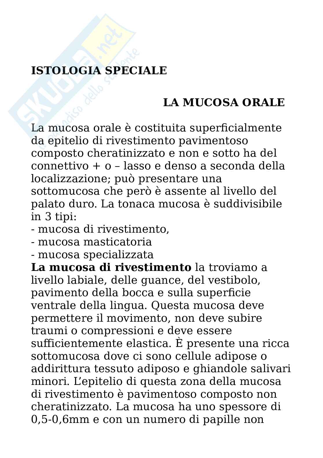 istologia speciale Pag. 1
