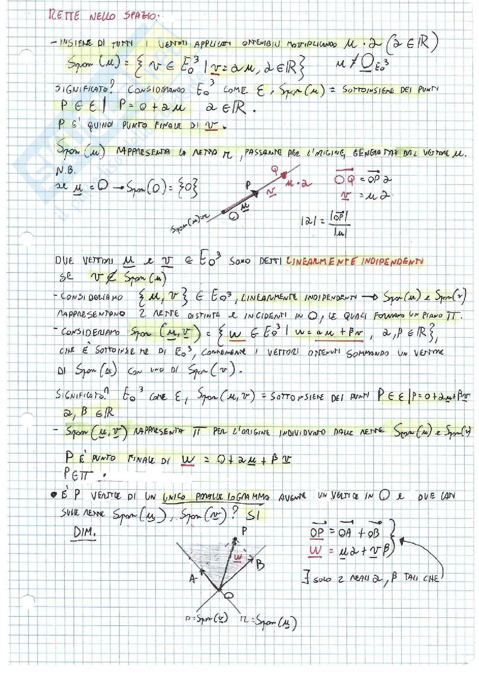 Appunti e riassunto Geometria ed Algebra Lineare Pag. 11