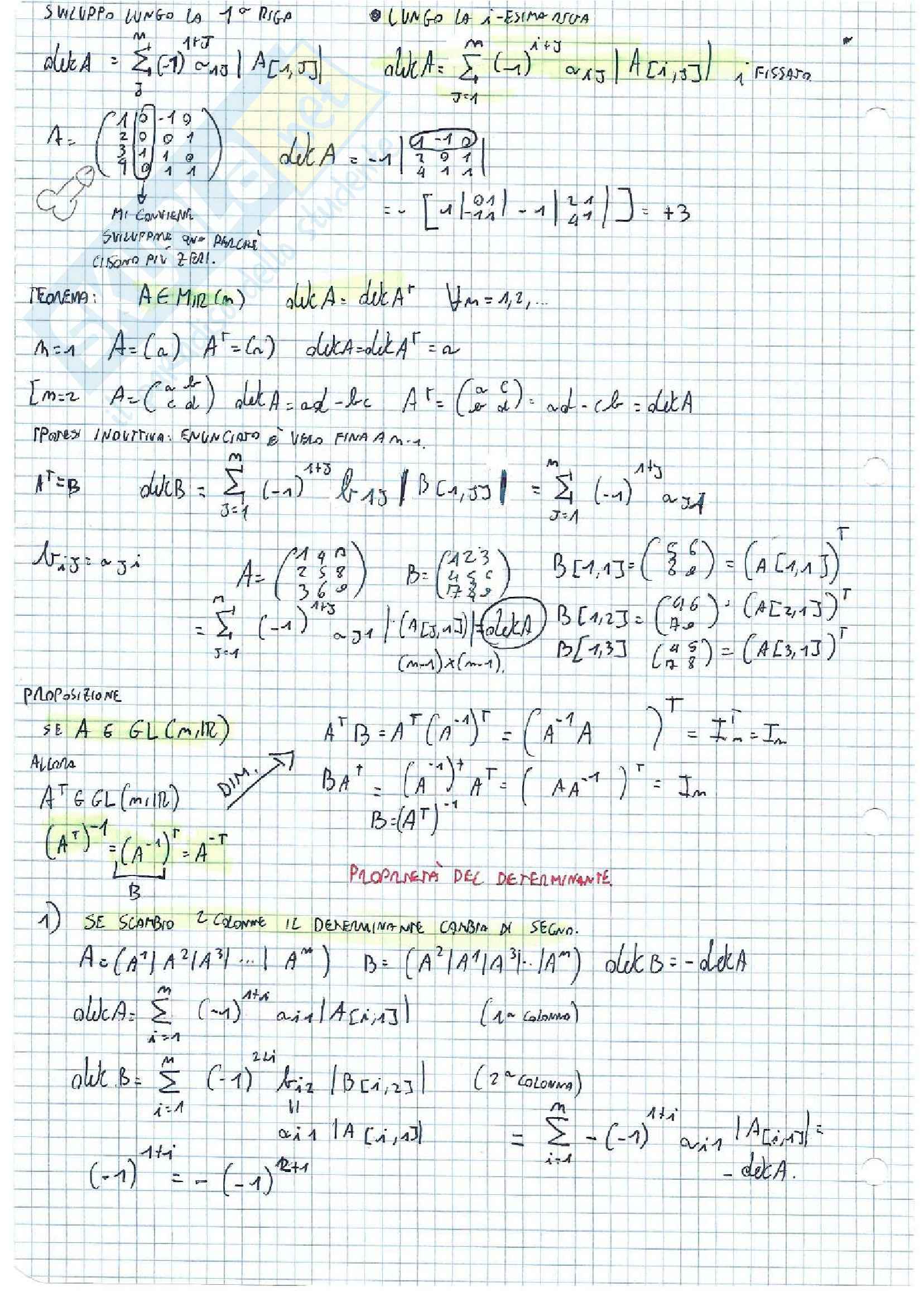 Appunti e riassunto Geometria ed Algebra Lineare Pag. 56
