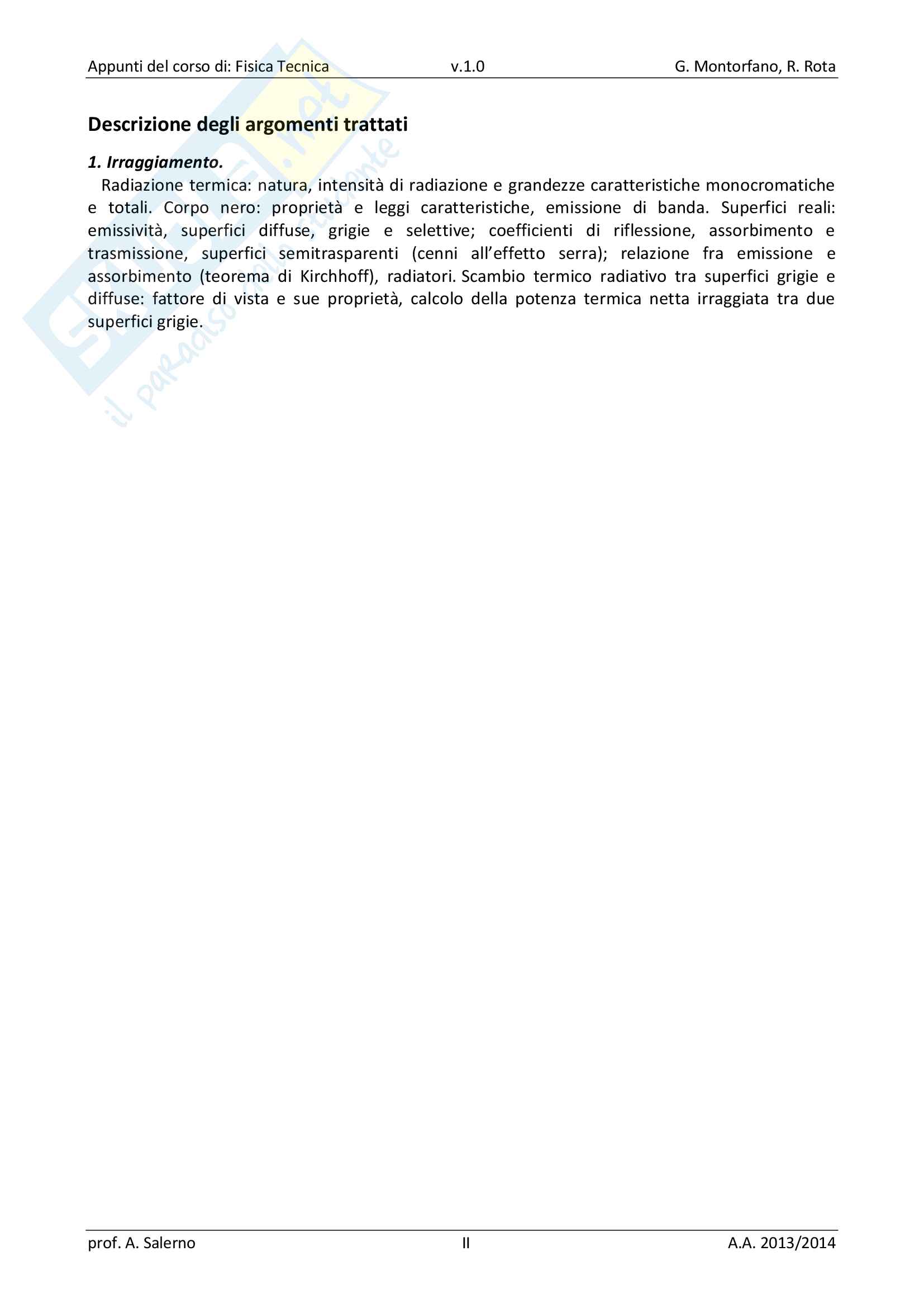 Appunti di Fisica Tecnica (Irraggiamento) Pag. 6