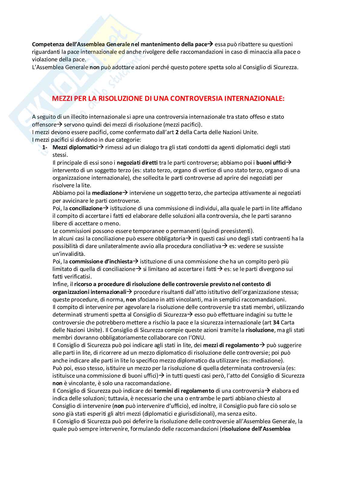 Appunti presi a lezione per l'esame di Diritto internazionale, basati sul manuale Diritto internazionale - XII edizione, Benedetto Conforti e Massimo Iovane Pag. 26