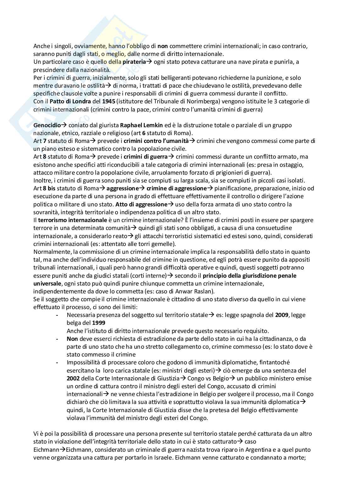 Appunti presi a lezione per l'esame di Diritto internazionale, basati sul manuale Diritto internazionale - XII edizione, Benedetto Conforti e Massimo Iovane Pag. 31