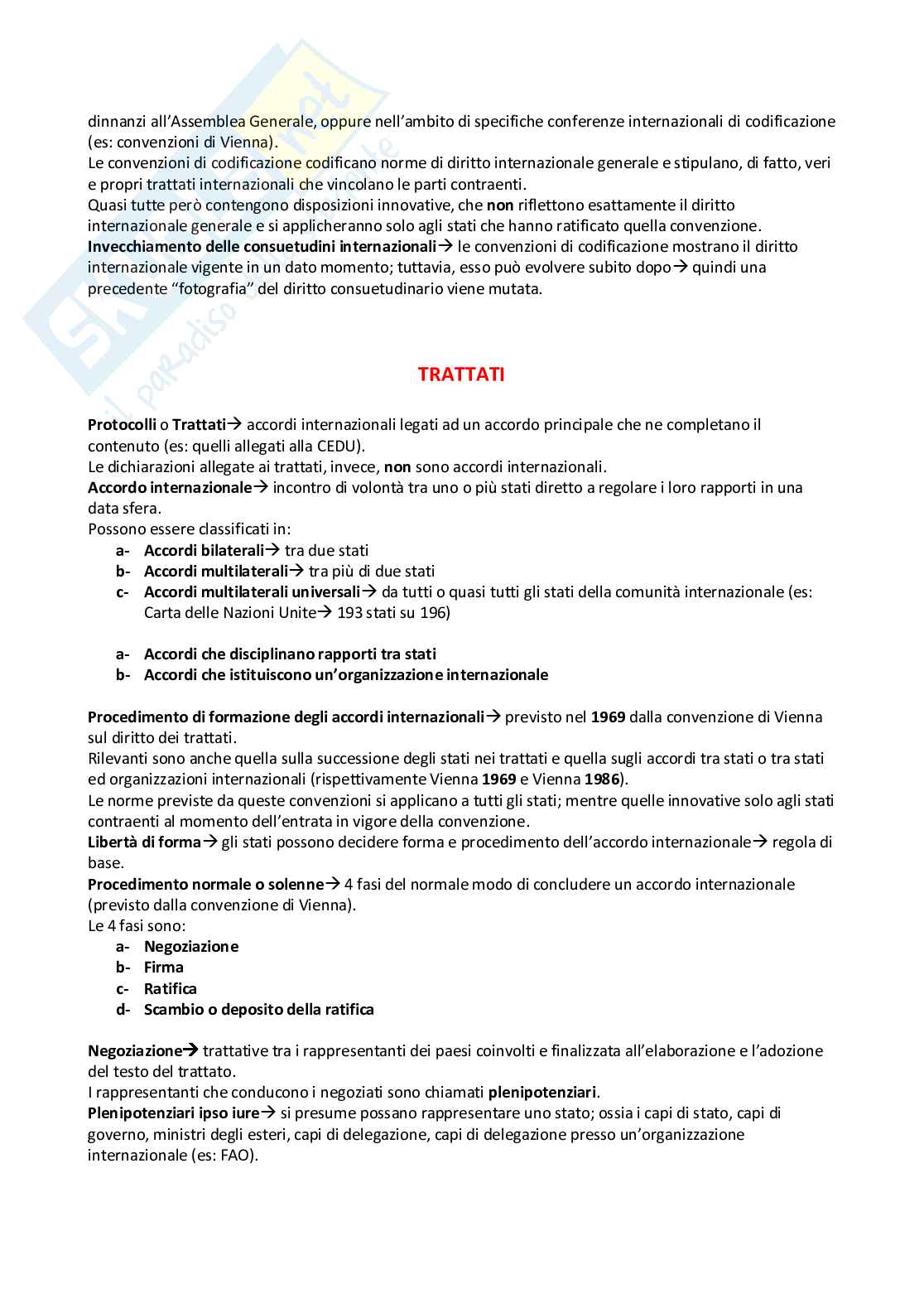 Appunti presi a lezione per l'esame di Diritto internazionale, basati sul manuale Diritto internazionale - XII edizione, Benedetto Conforti e Massimo Iovane Pag. 6