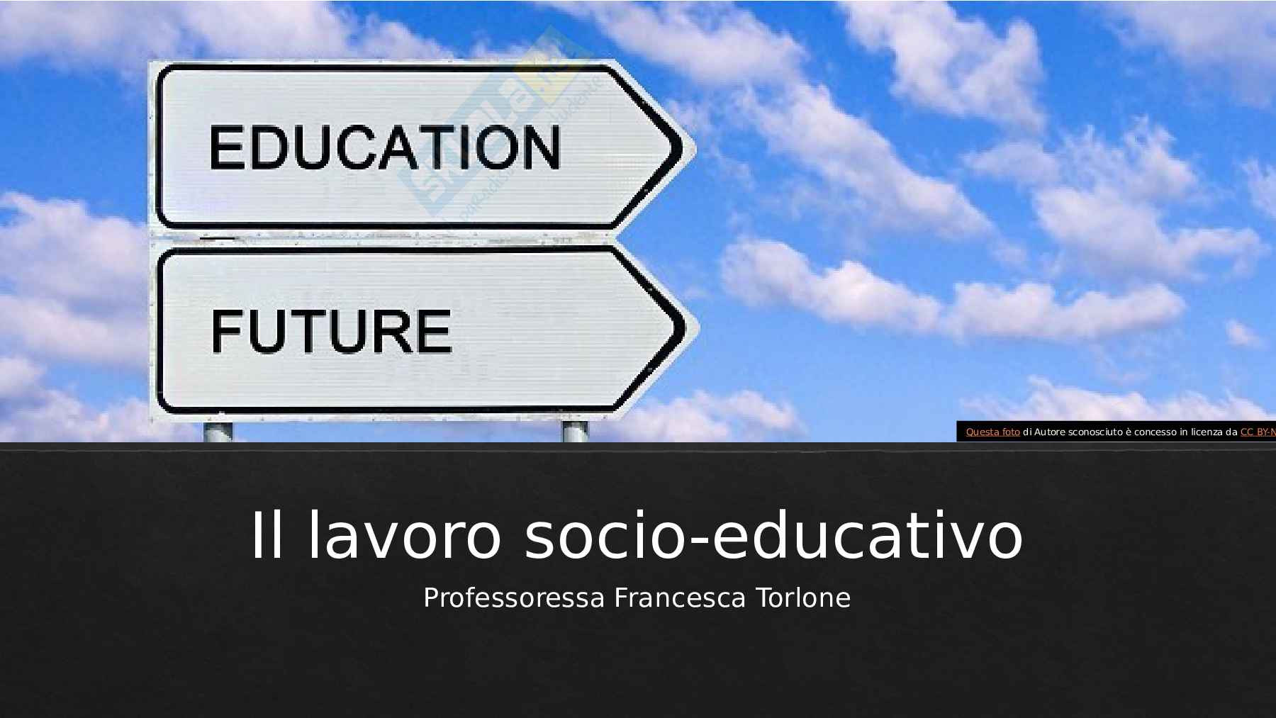 Il lavoro socio-educativo, prof.ssa Torlone Pag. 1
