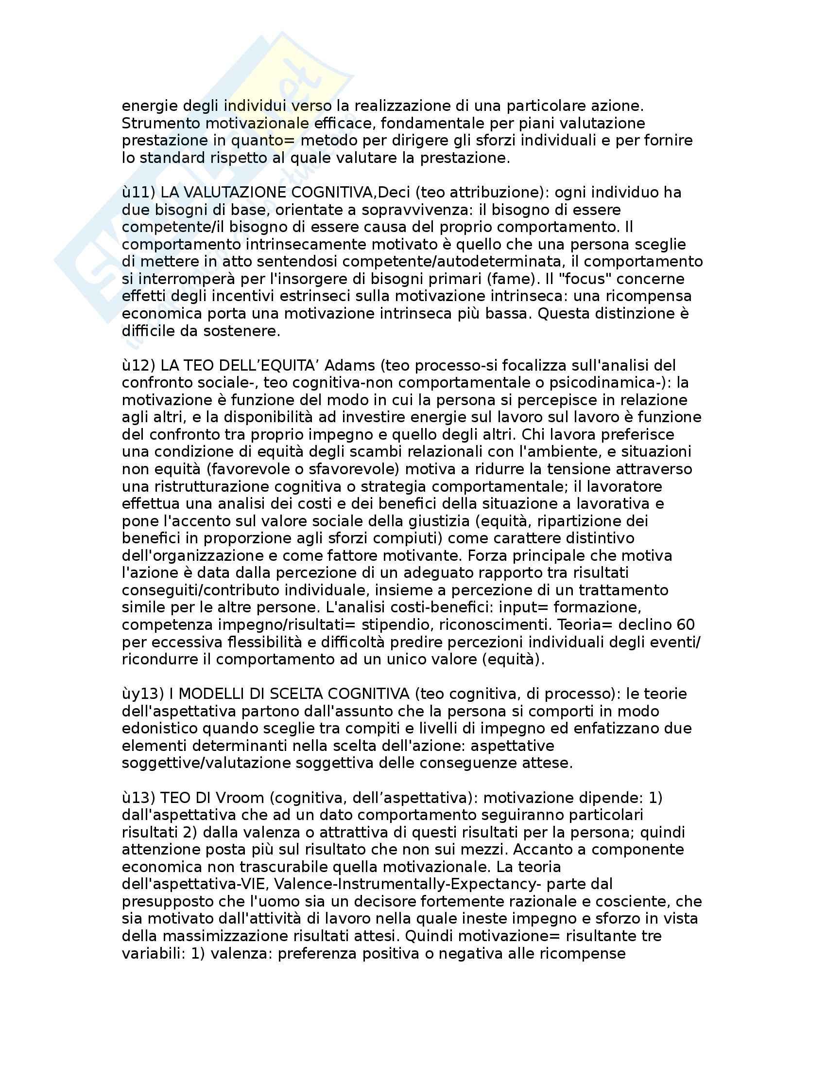 Riassunto esame Psicologia del lavoro, prof. Galliani, libro consigliato Psicologia e mondo del lavoro.Pedon, A., Maeran, R. 2002 Pag. 31