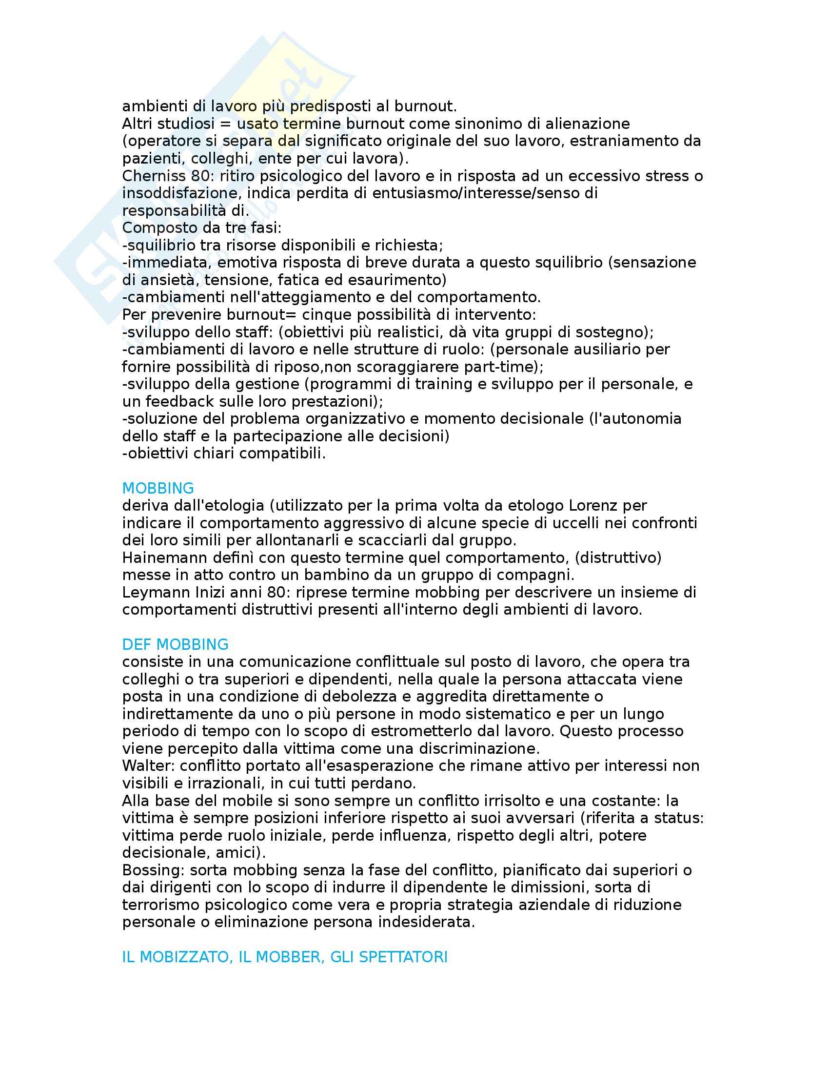Riassunto esame Psicologia del lavoro, prof. Galliani, libro consigliato Psicologia e mondo del lavoro.Pedon, A., Maeran, R. 2002 Pag. 61