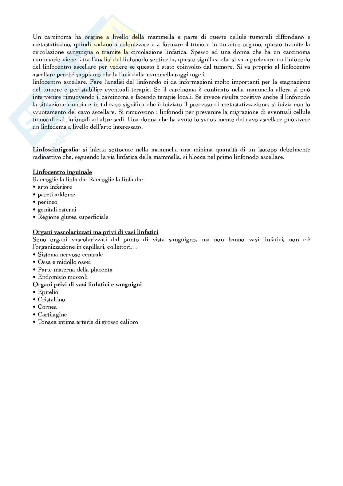 Apparato circolatorio linfatico Pag. 6