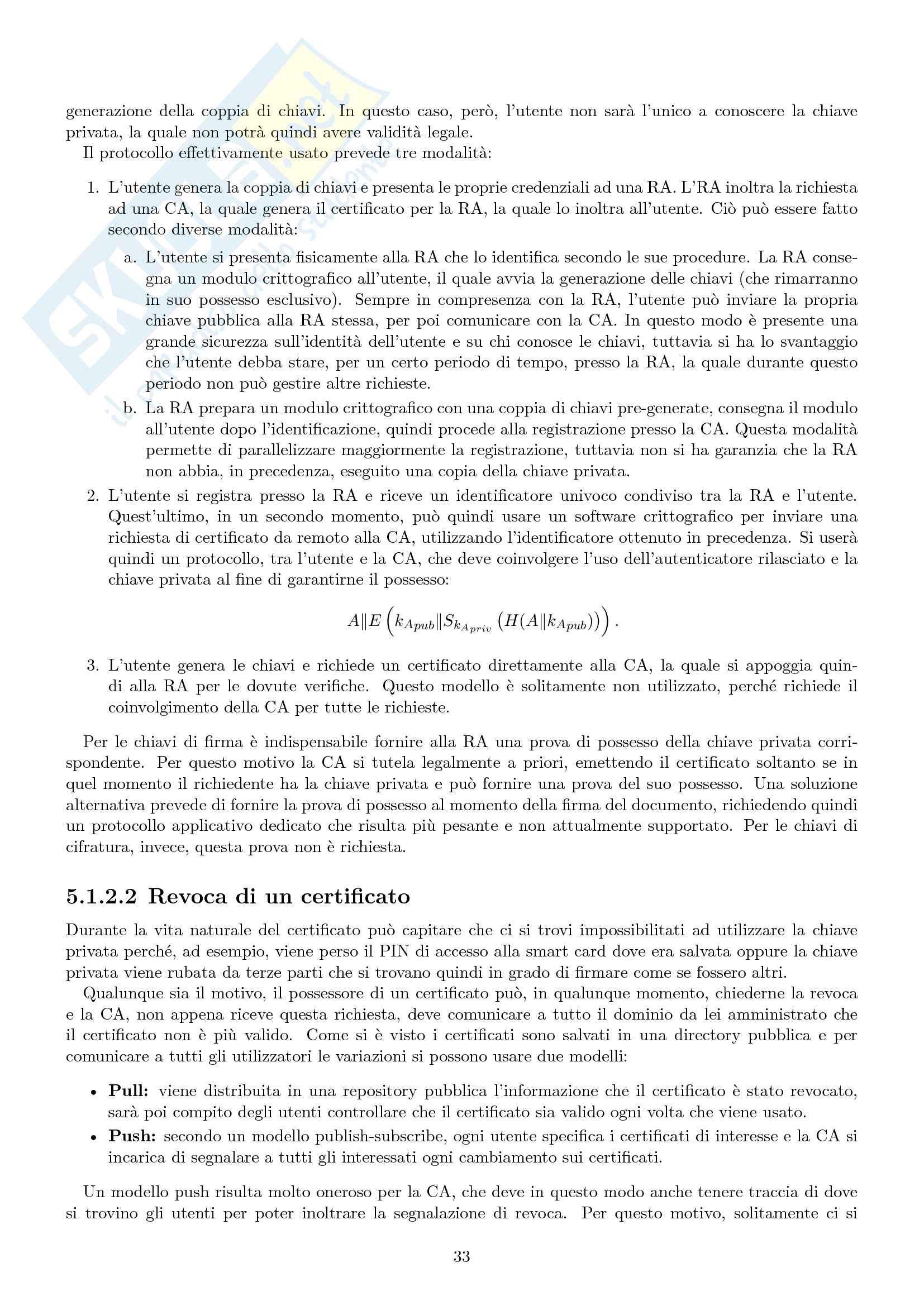 Appunti di Sicurezza dell'Informazione Pag. 36