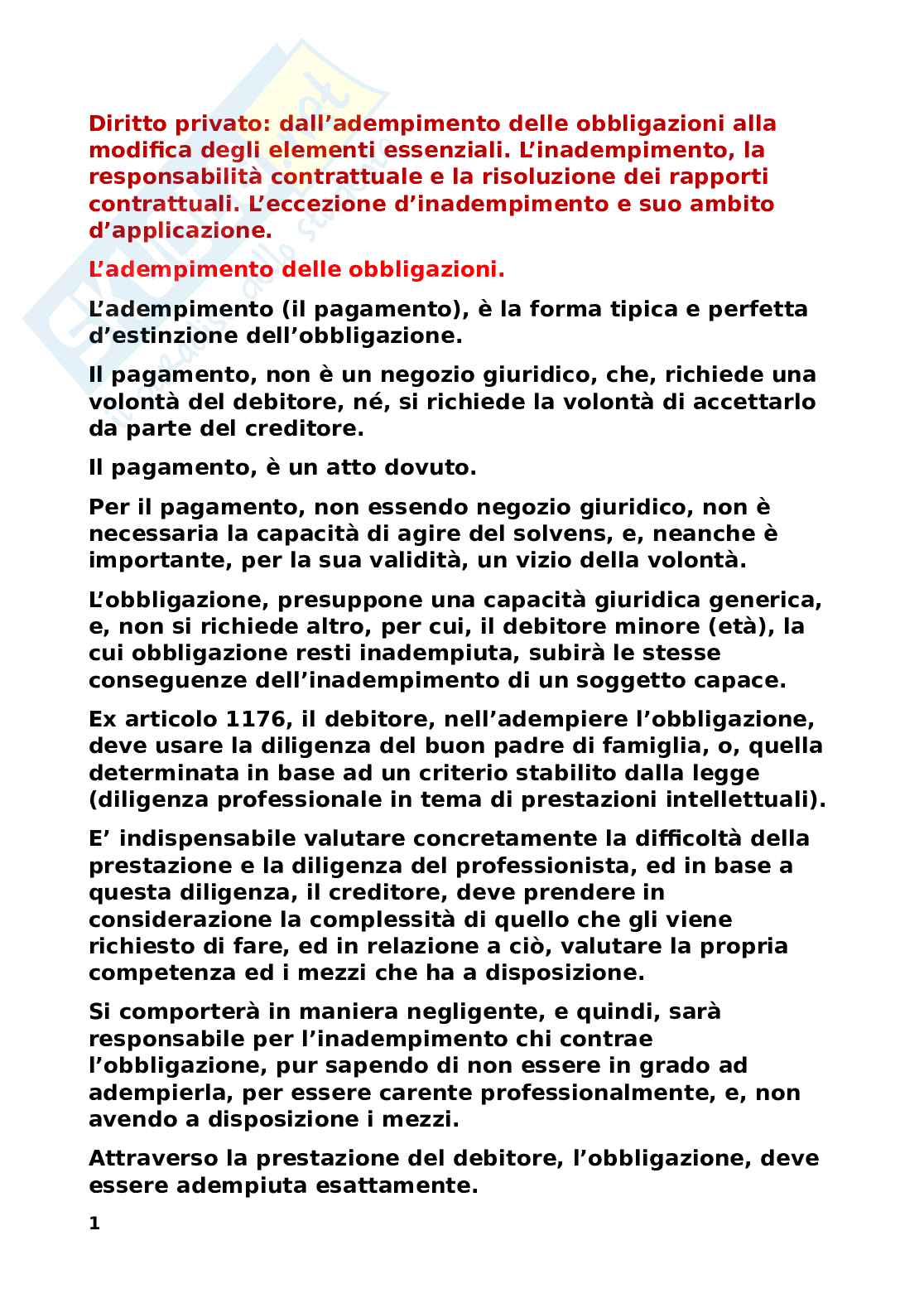 Riassunto esame Diritto privato, Prof. Gigliotti Fulvio, libro consigliato Istituzioni di diritto civile, Giuseppe Trabucchi Pag. 1
