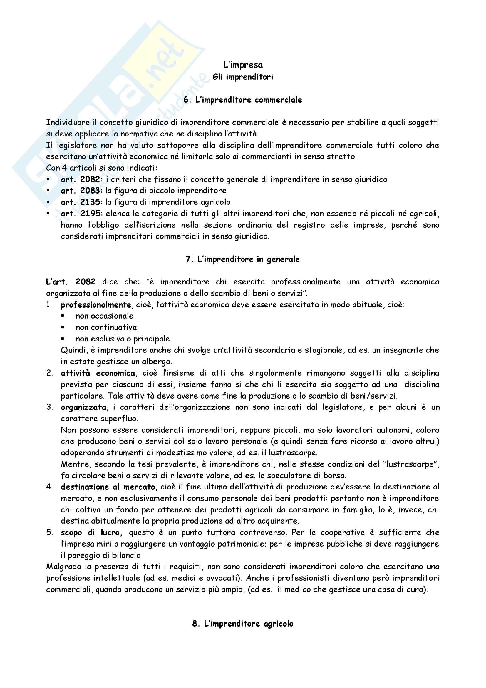 Riassunto esame Diritto Commerciale, prof. Mangano Pag. 1