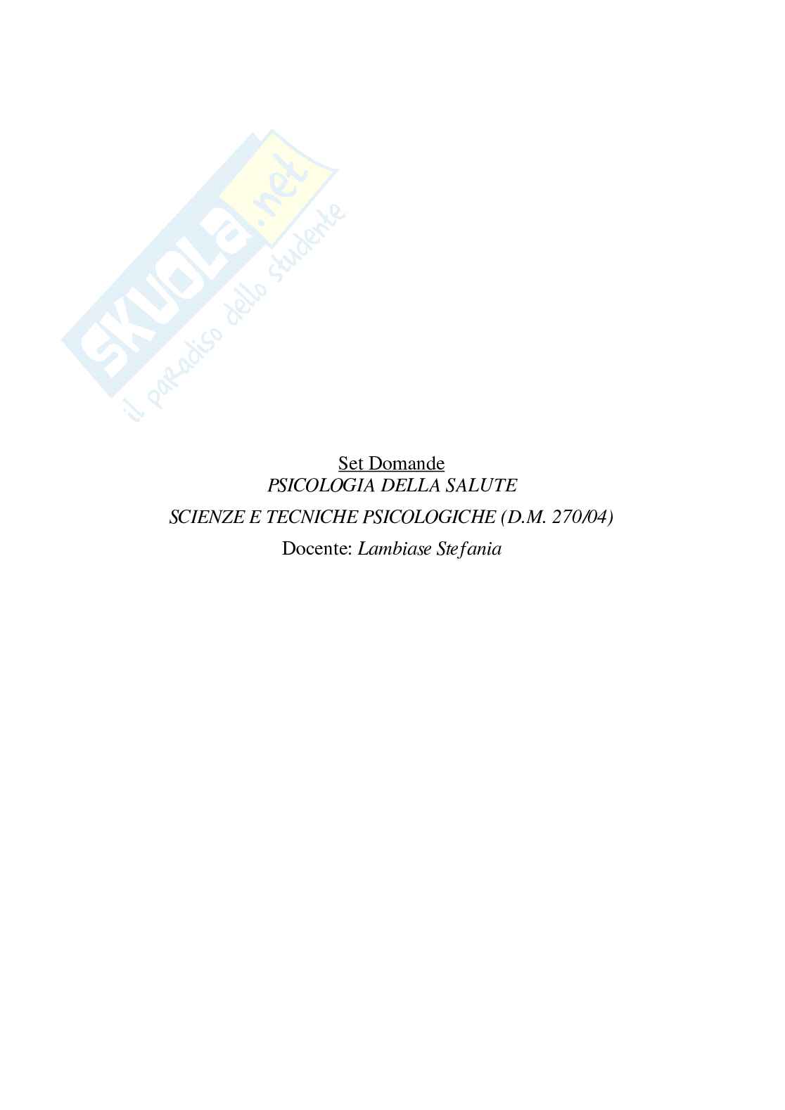 Paniere di Psicologia della salute (2026) - Risposte multiple corrette Pag. 2