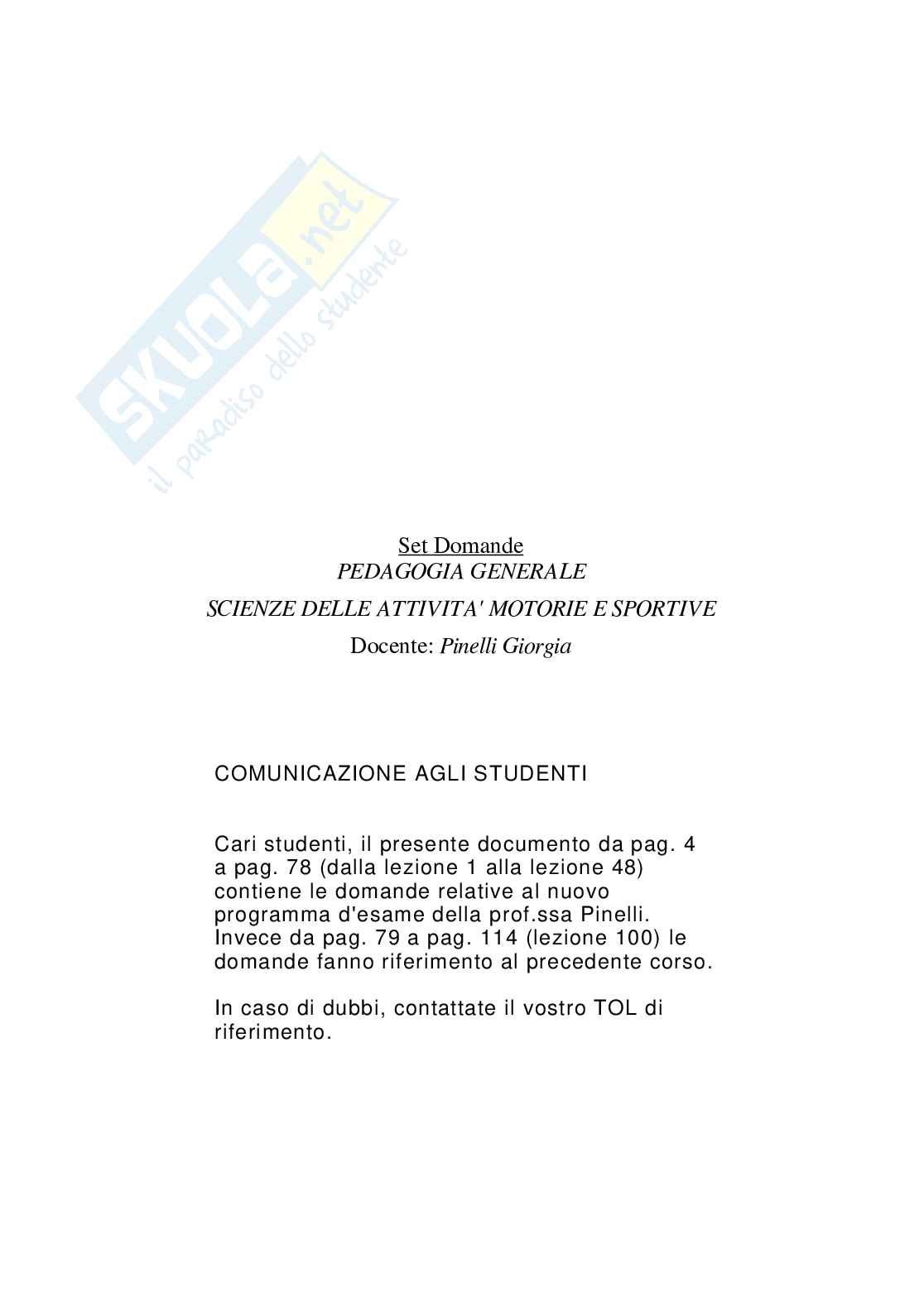 Paniere Pedagogia generale (2026) - Risposte multiple corrette Pag. 2