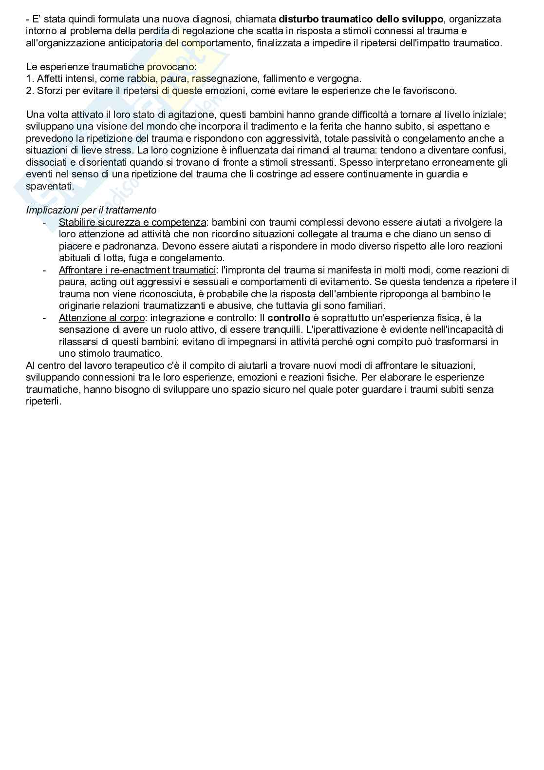 Riassunto esame Psicologia dinamica, Prof. Terrone Grazia, libro consigliato Trauma e psicopatologia, Caretti, Craparo  Pag. 6