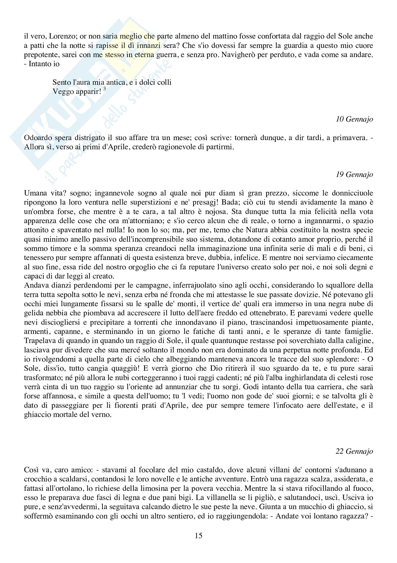 Le Ultime Lettere Di Jacopo Ortis Parafrasi